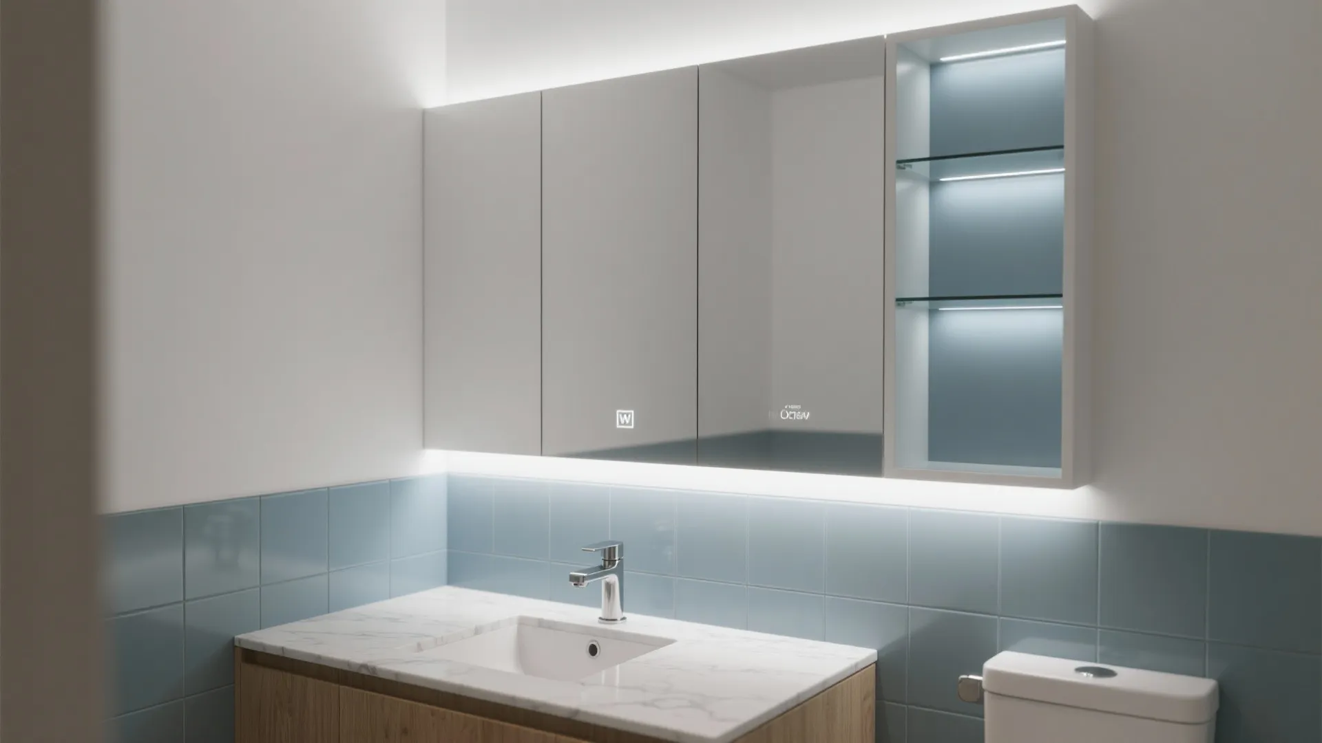 Recessed Mirror Cabinet That Doubles as Lighting