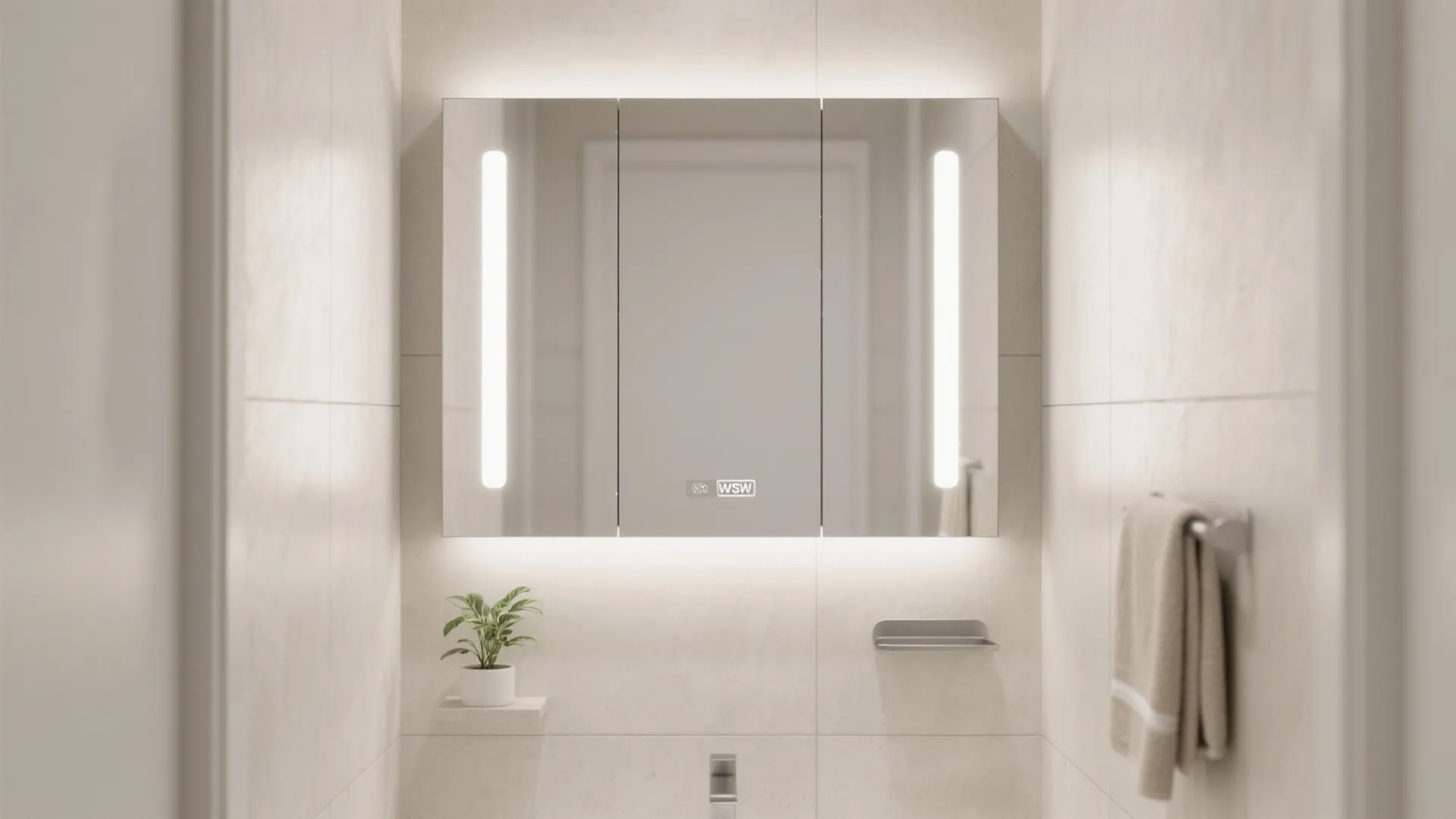 Recessed Mirror Cabinet with Integrated Lighting