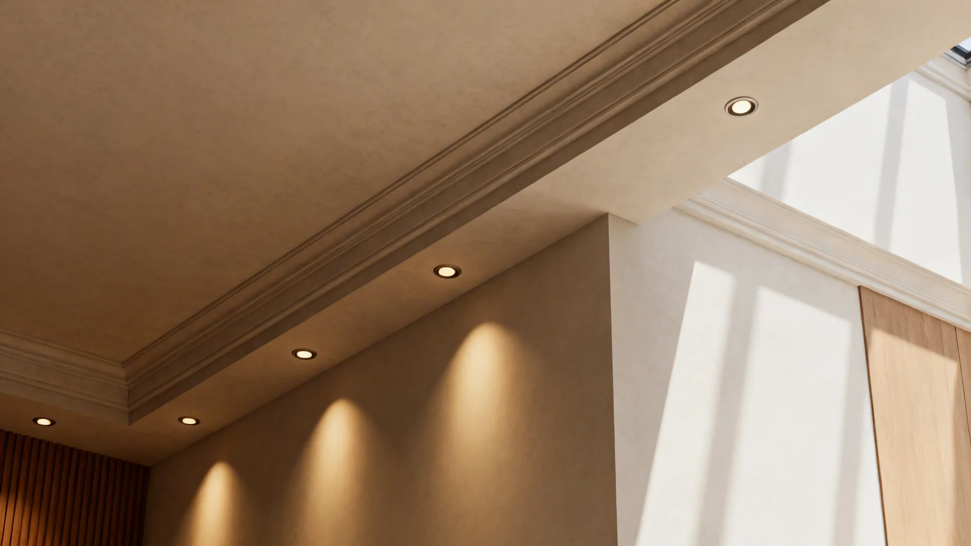 1. Layered Ambient Lighting with Recessed Fixtures