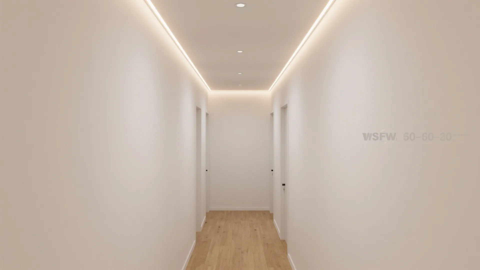 Minimal recessed bands with soft indirect lighting