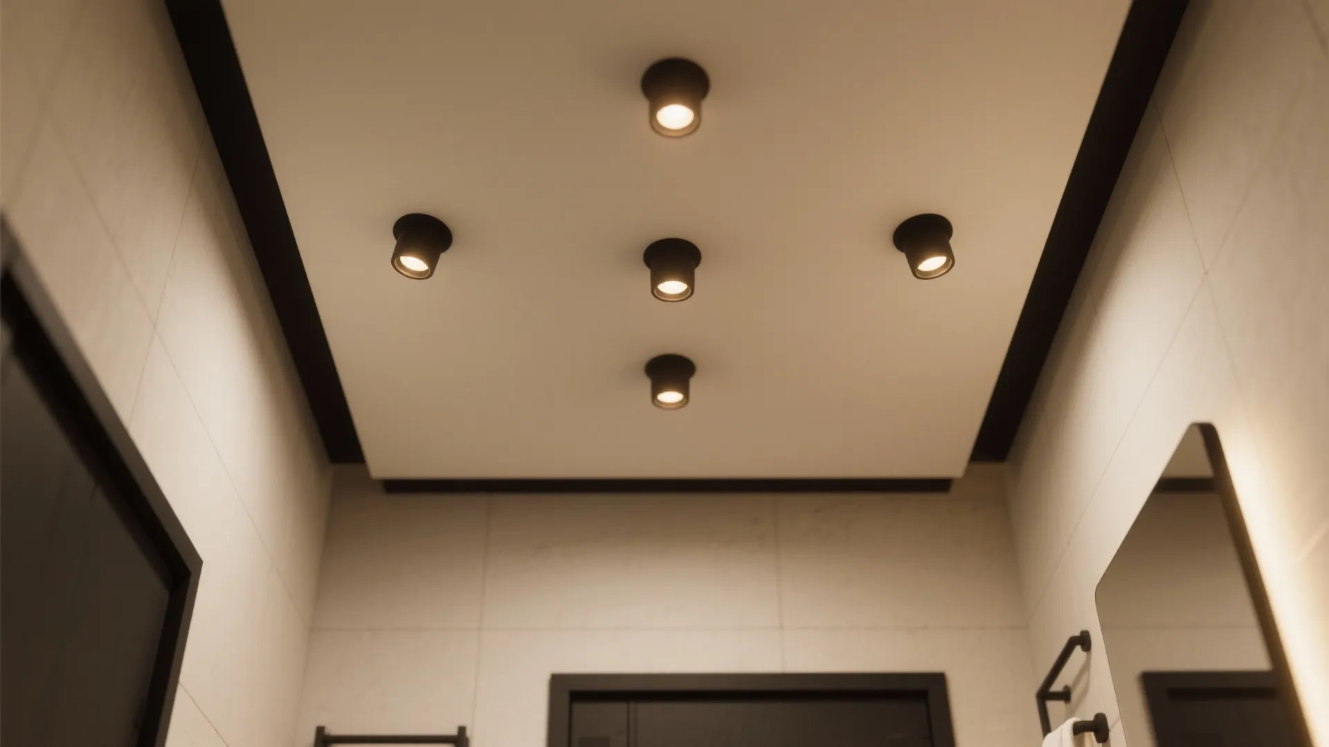 2. Black recessed trims for a minimal ceiling