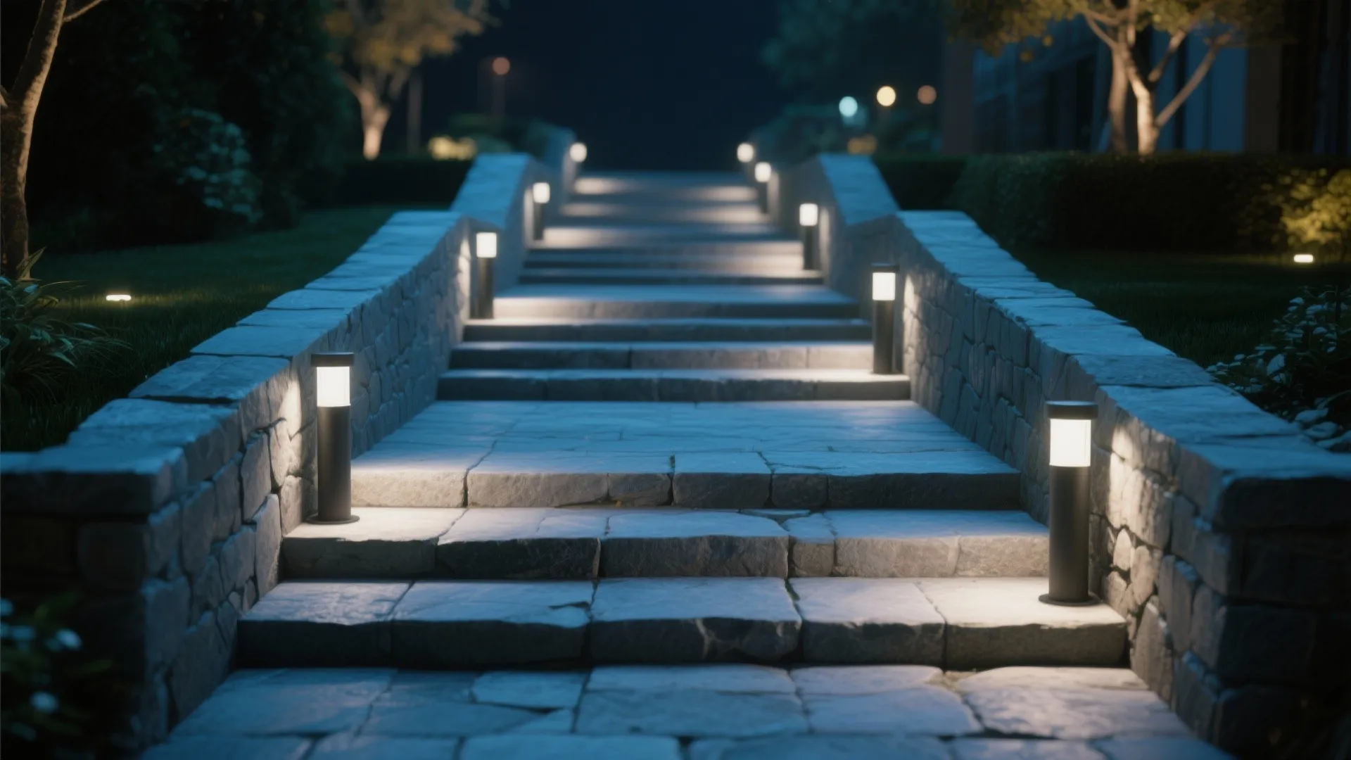 4. Recessed bollard floods for pathways