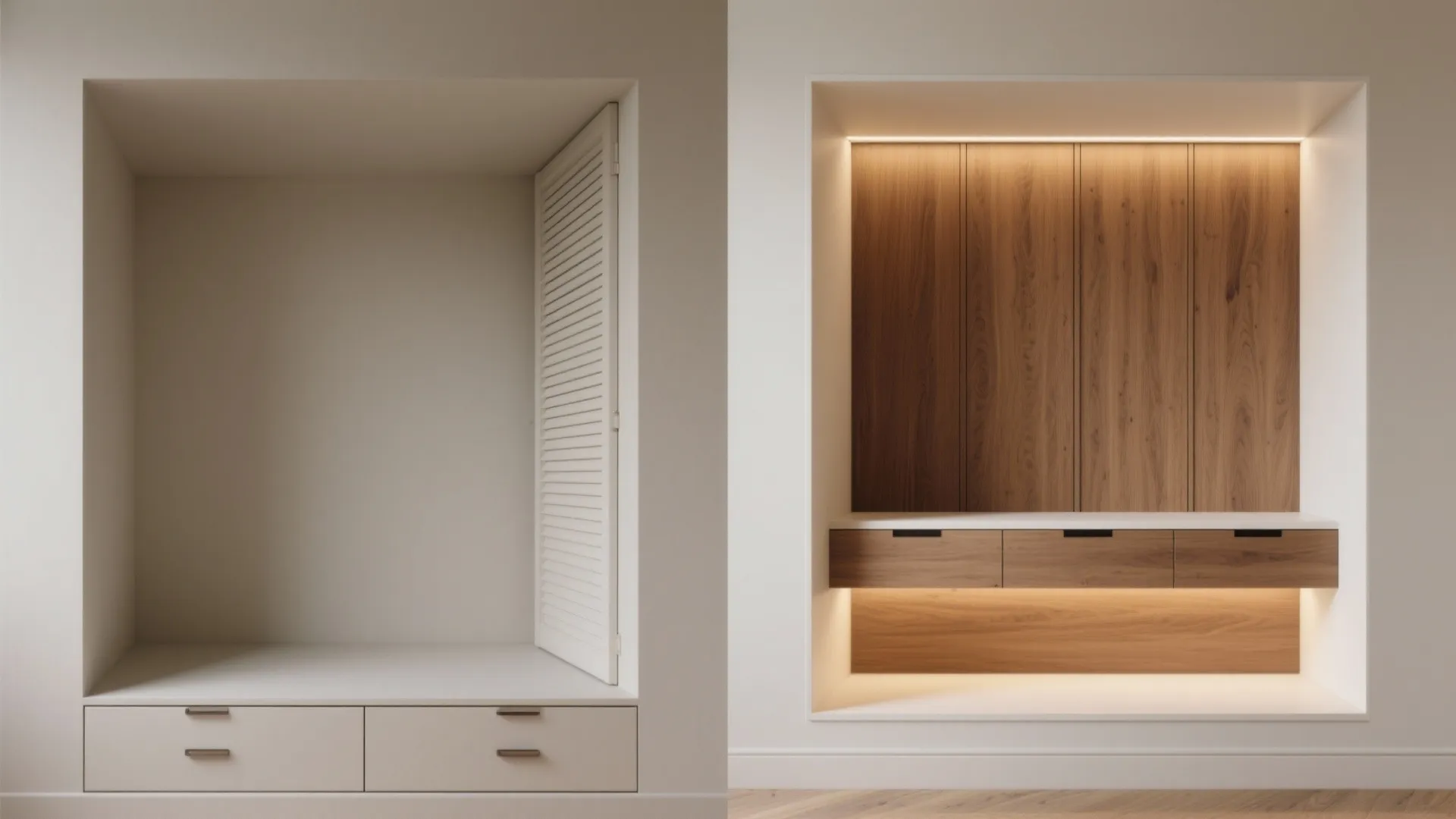 Recessed or Wall-Mounted Built-In Dresser