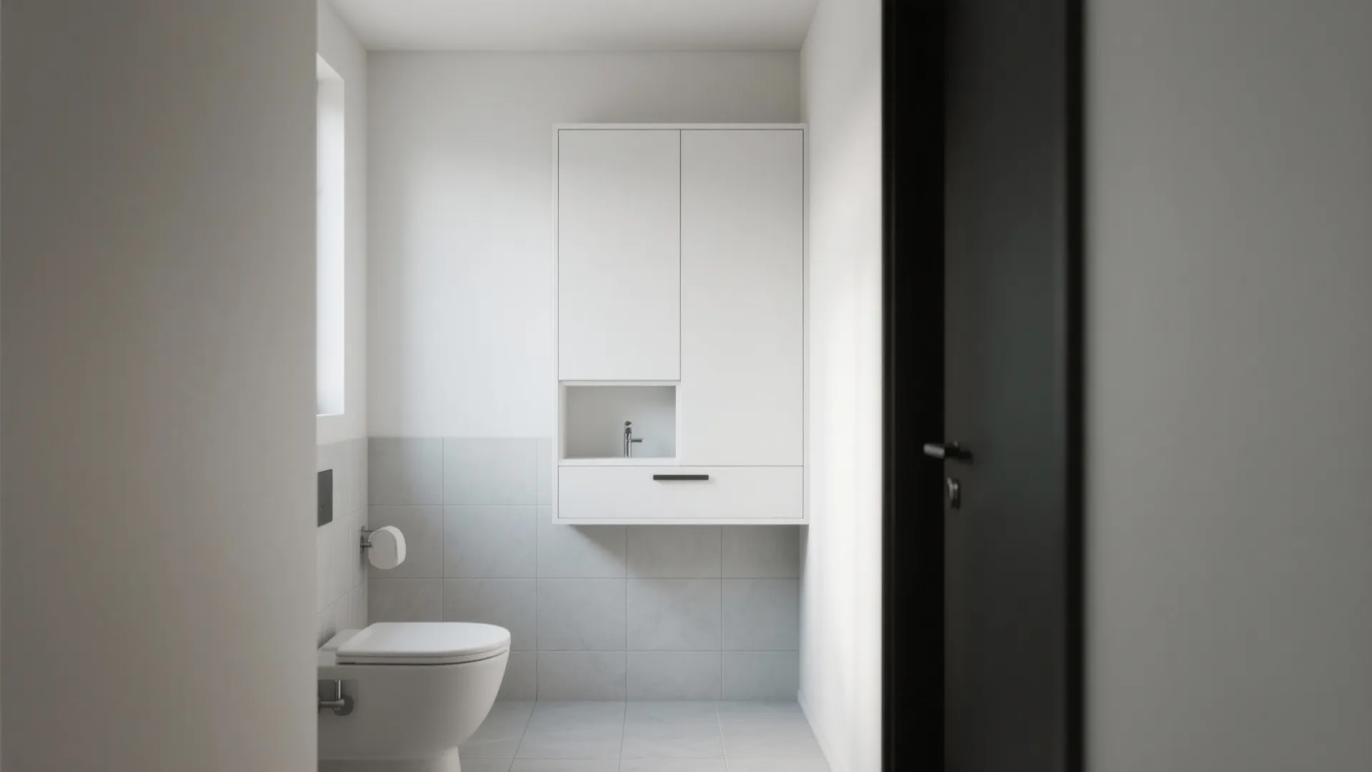 2) Recessed Between-Studs Cabinet to Save Aisle Space