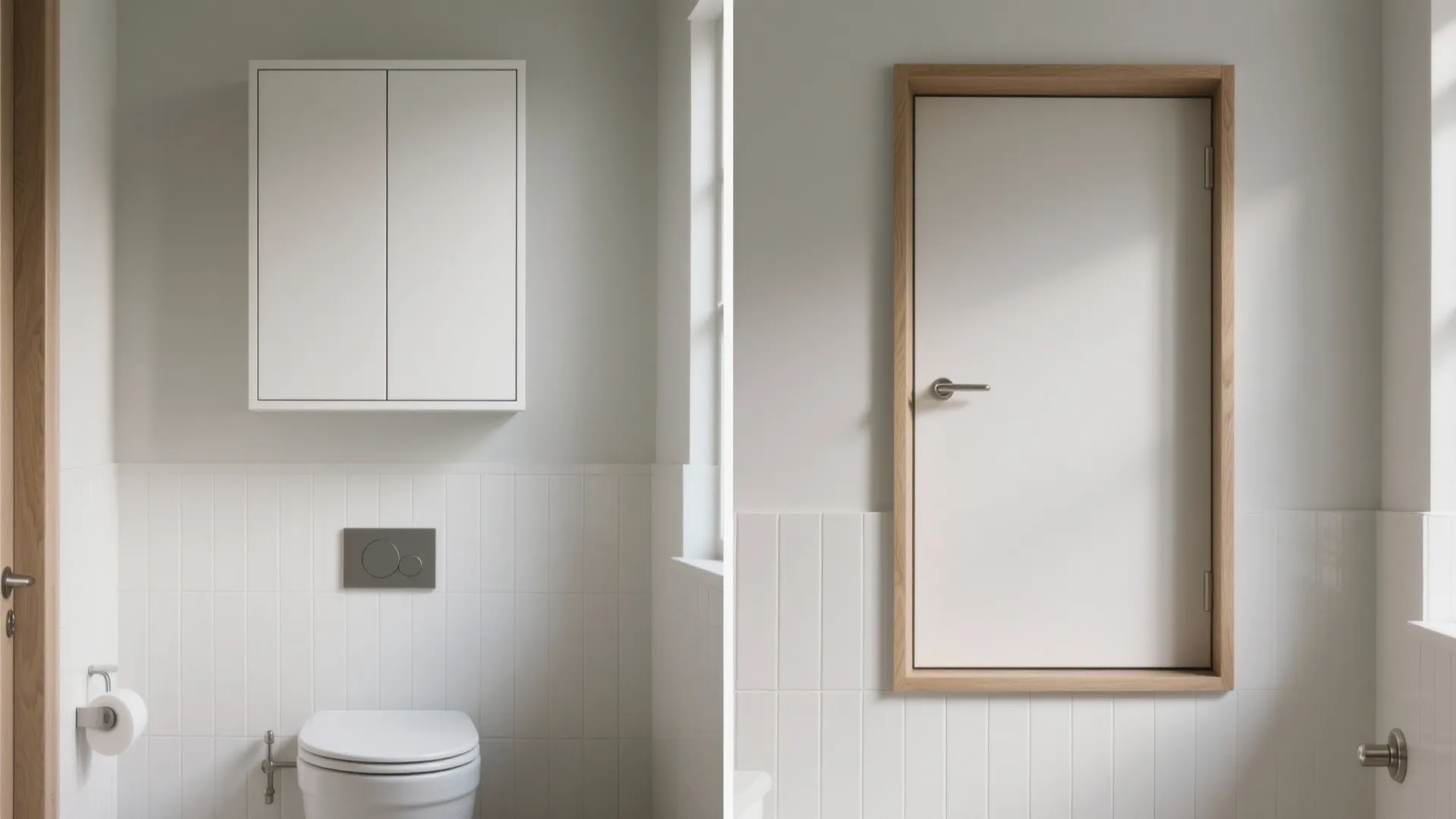 2) Recessed between-studs cabinet to win back floor space