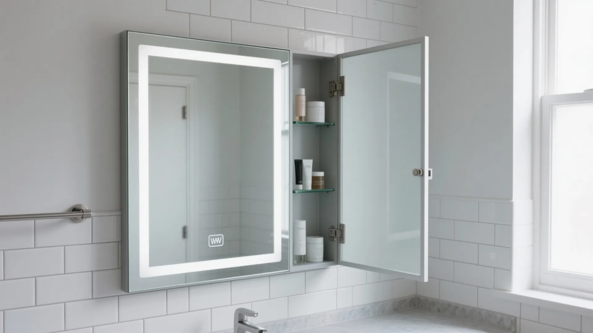 1) Slim Recessed Mirror Cabinet