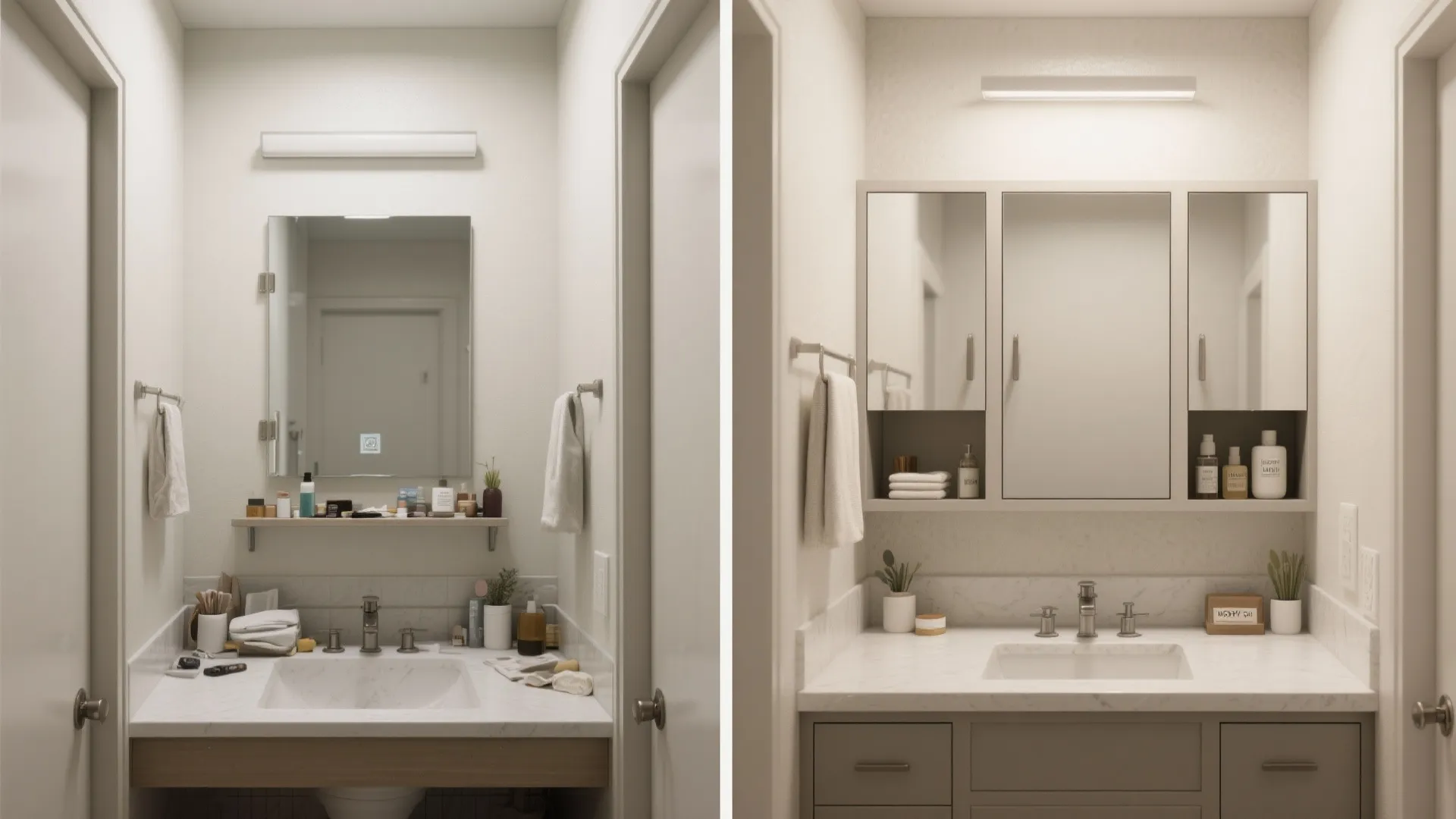 Mirror Cabinet with Recessed Storage