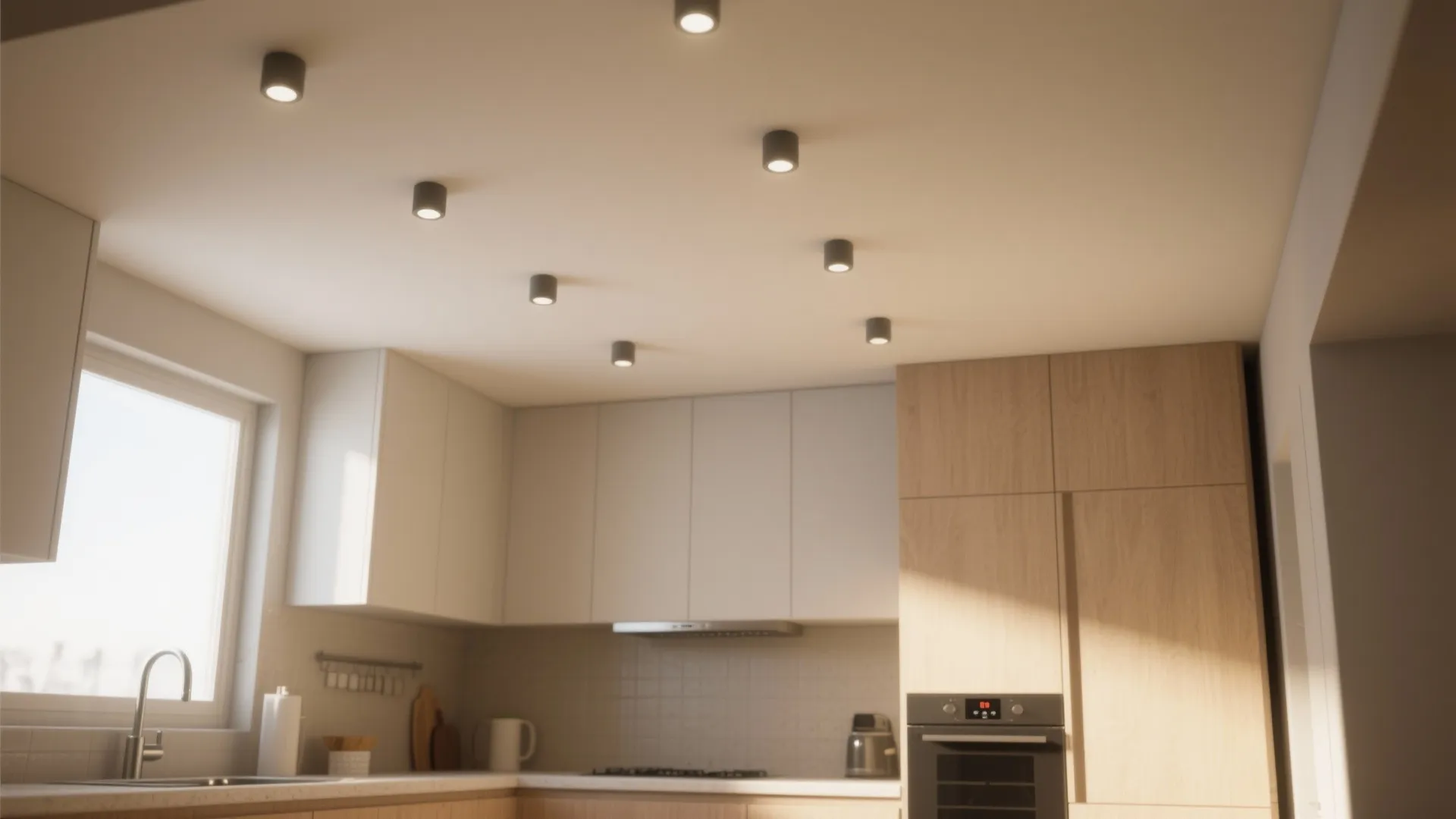 3. Recessed ceiling lights for a clean, unobtrusive look