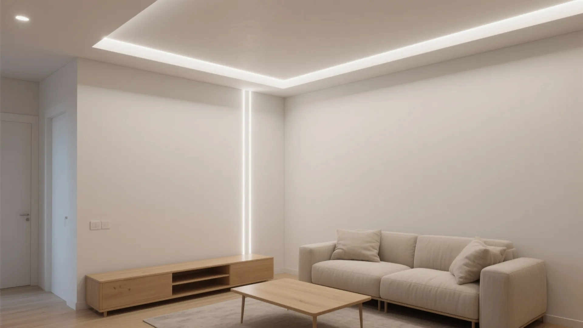1) Minimal recessed linear lines in ceilings