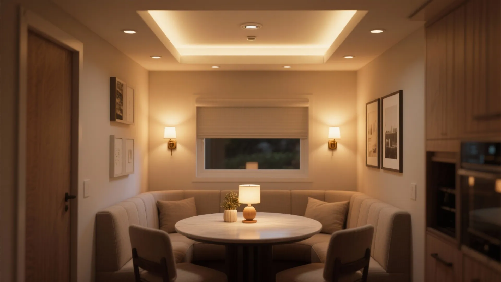 2. Recessed lighting with dimmers