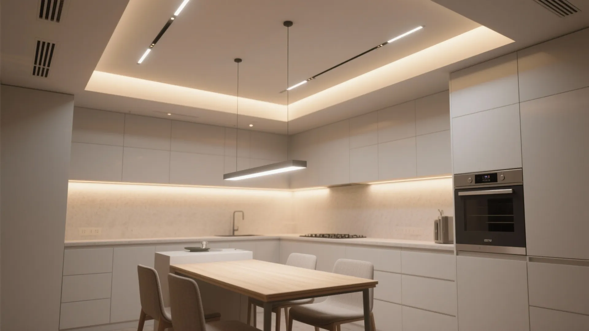 4. Recessed Ceiling with Dimmable Zones