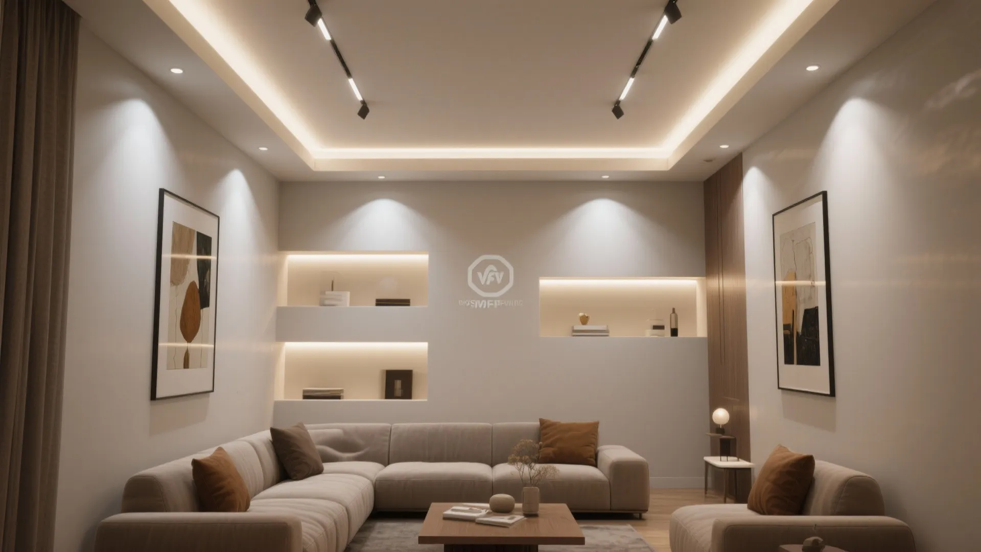 3. Recessed lighting with directional trims