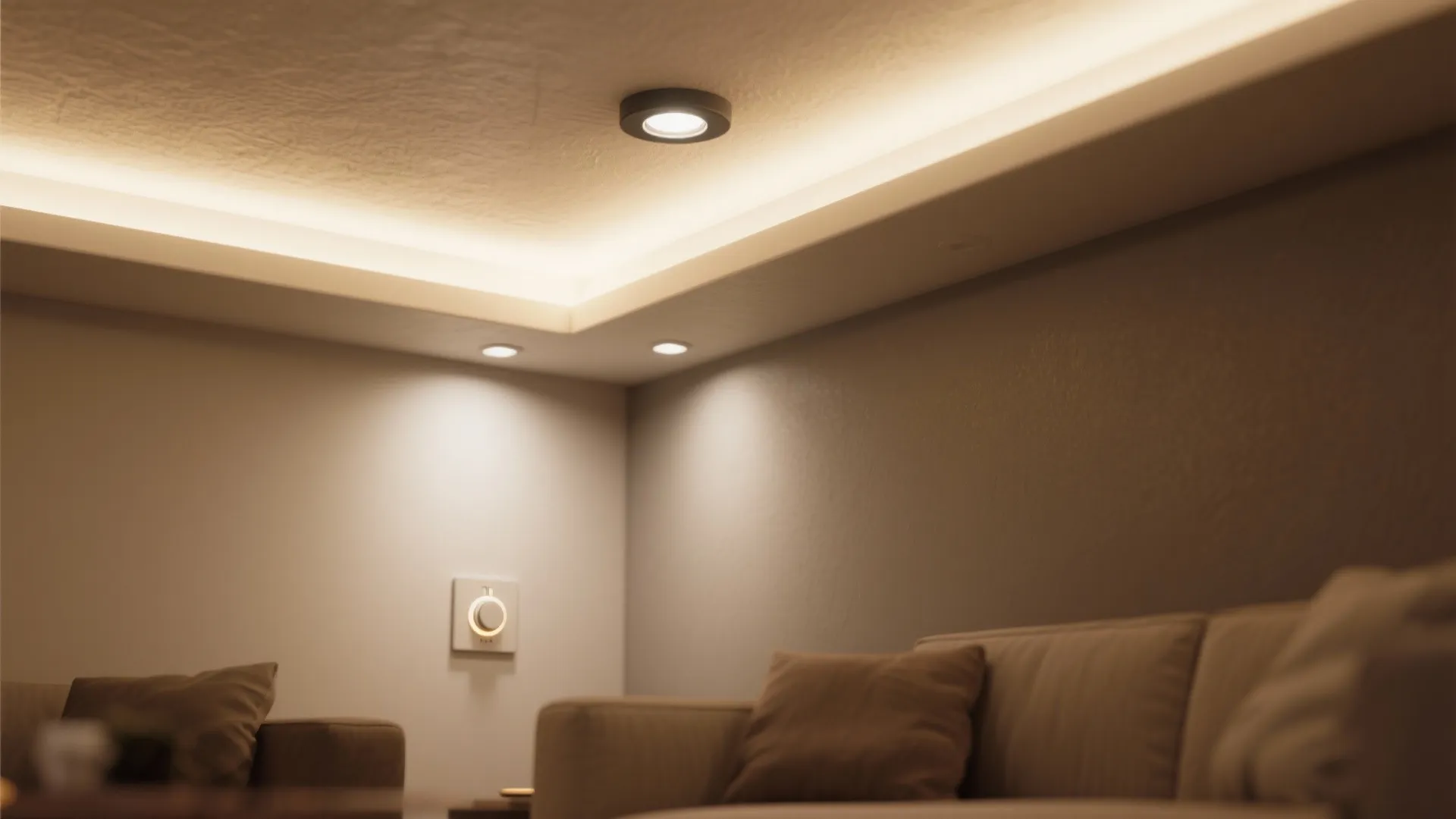 1. Layer with recessed downlights and dimmers