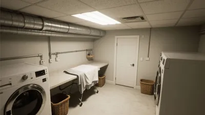 Functional Basement Laundry Room with Smart Storage Solutions