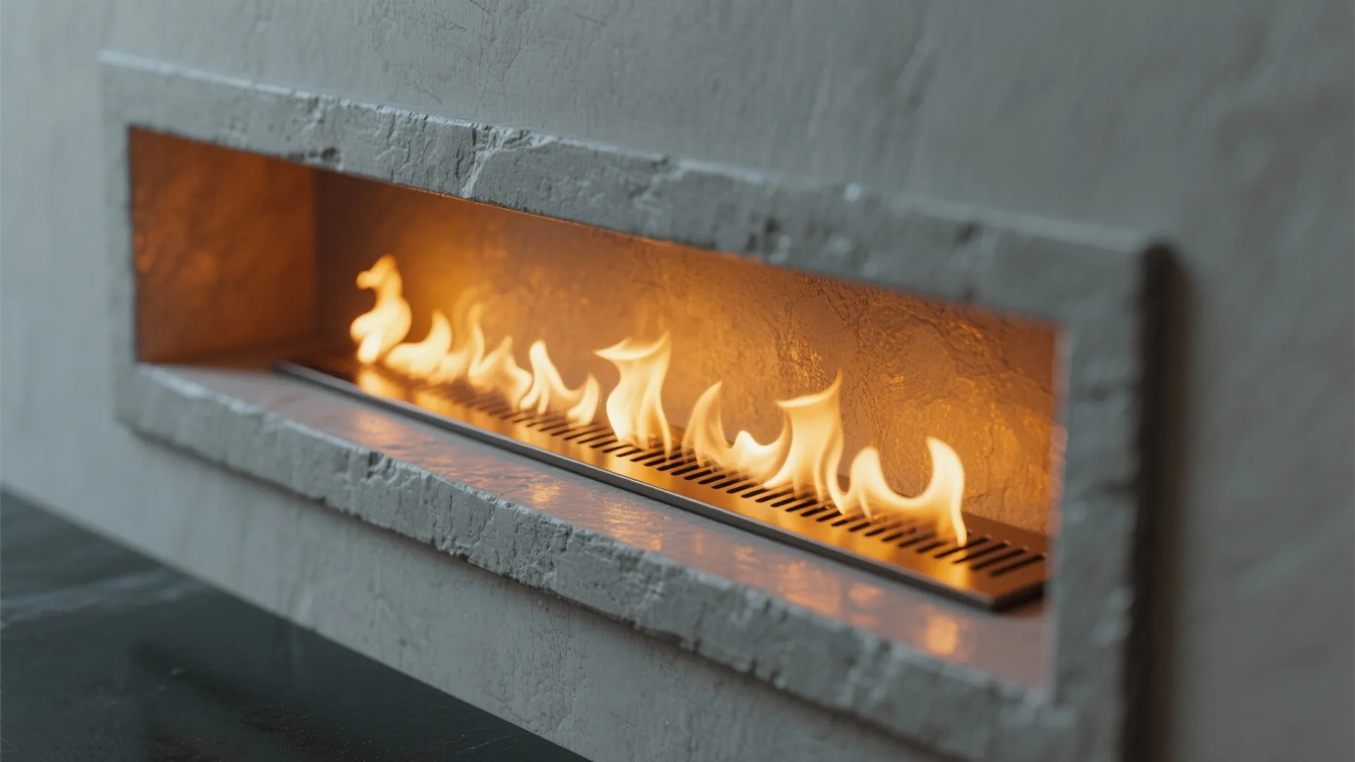 2. Recessed linear ethanol burner