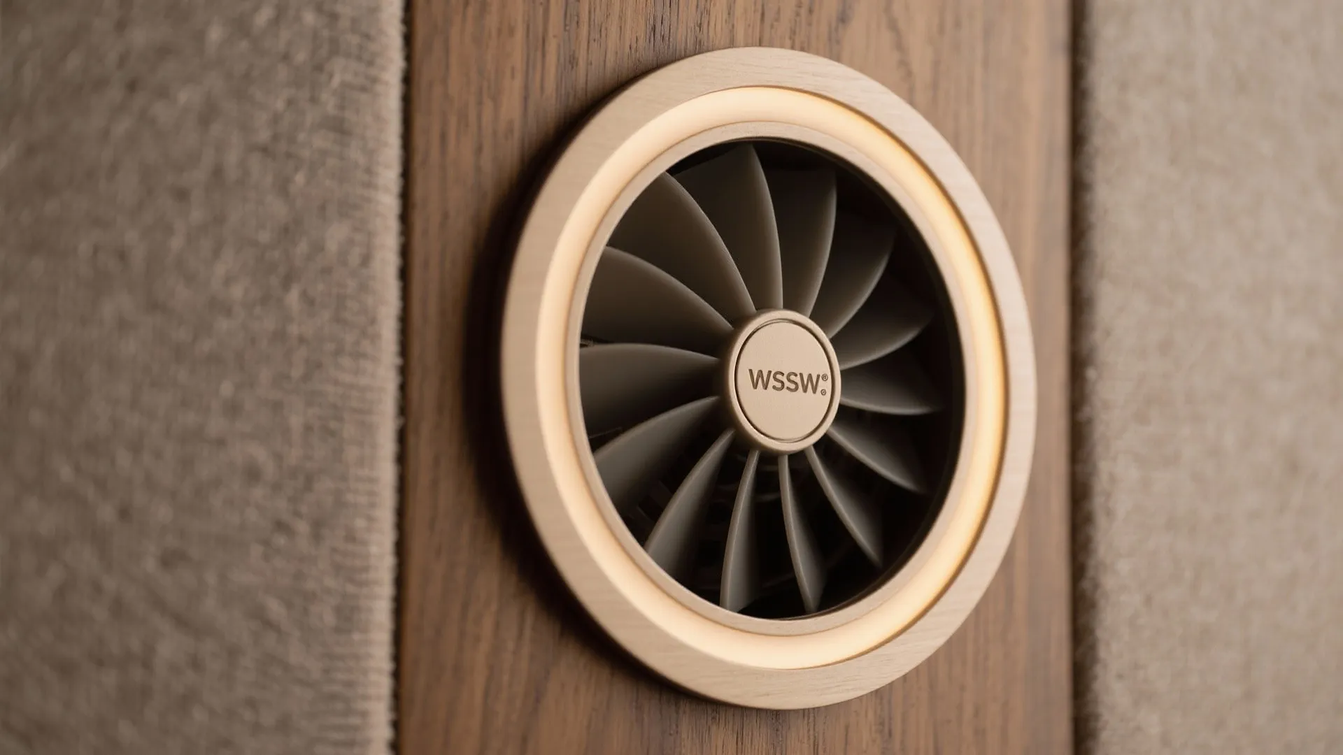 4) Sculptural center panel with recessed fans