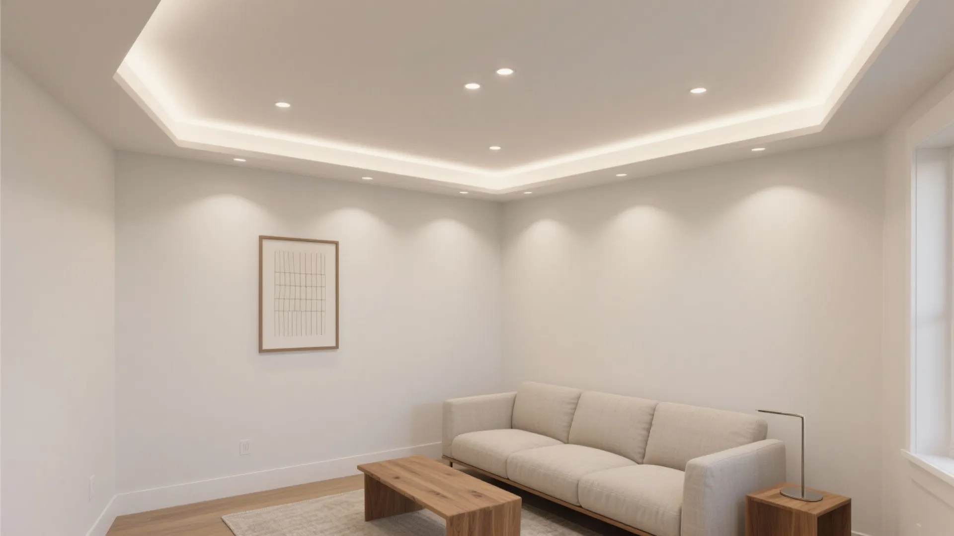 Minimalist Recessed Lighting with a Soft Perimeter Glow
