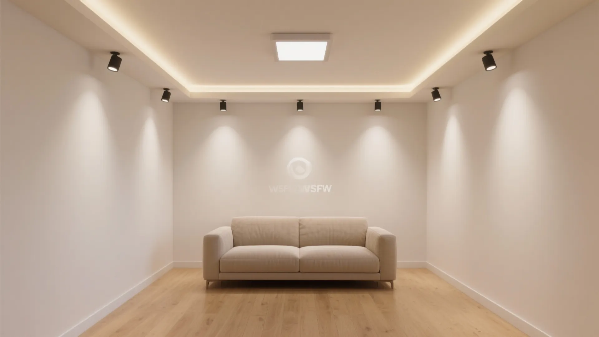Minimal recessed LED layout for even ambient light