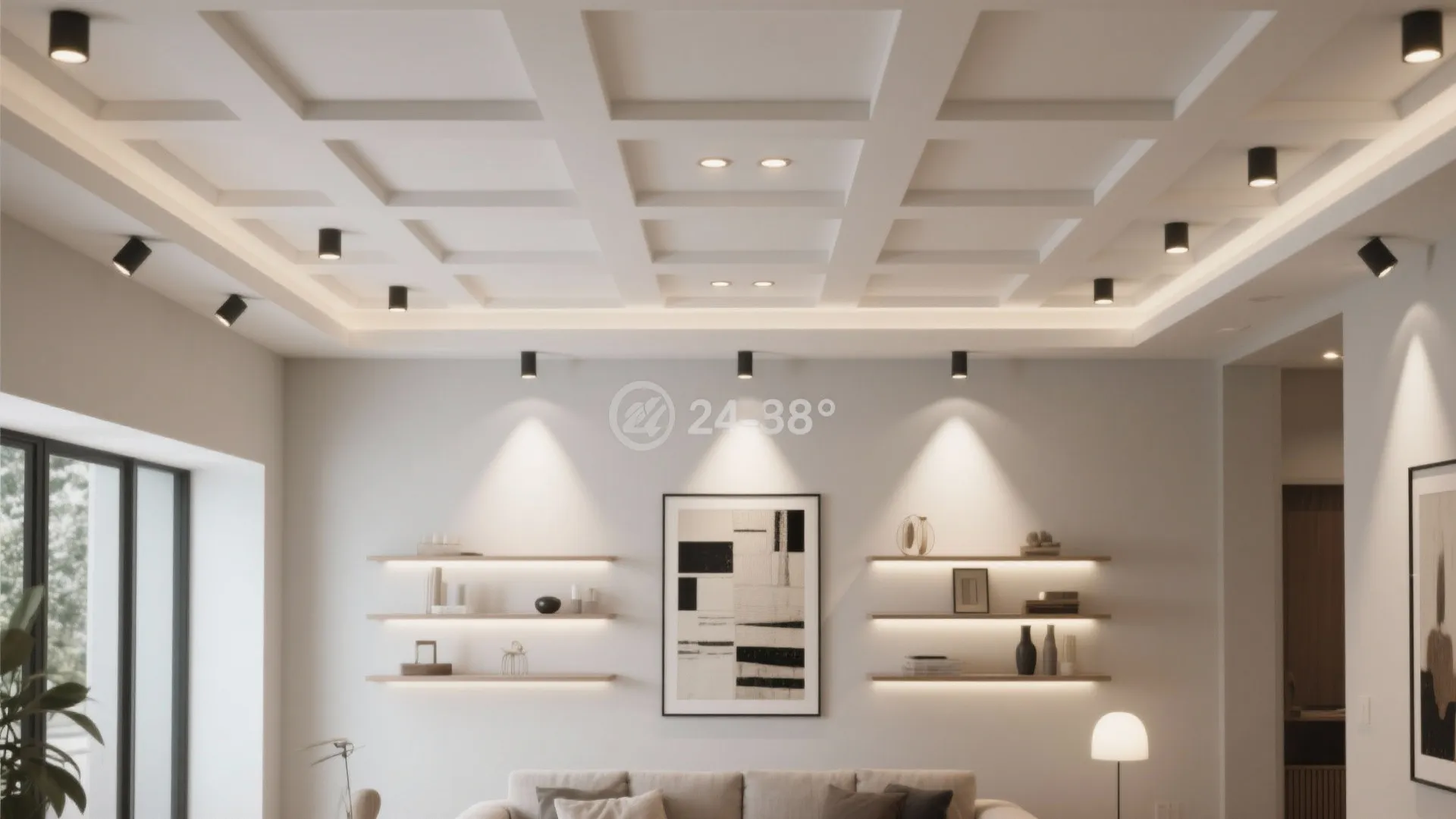 Slim Recessed Grid with Spot Clusters