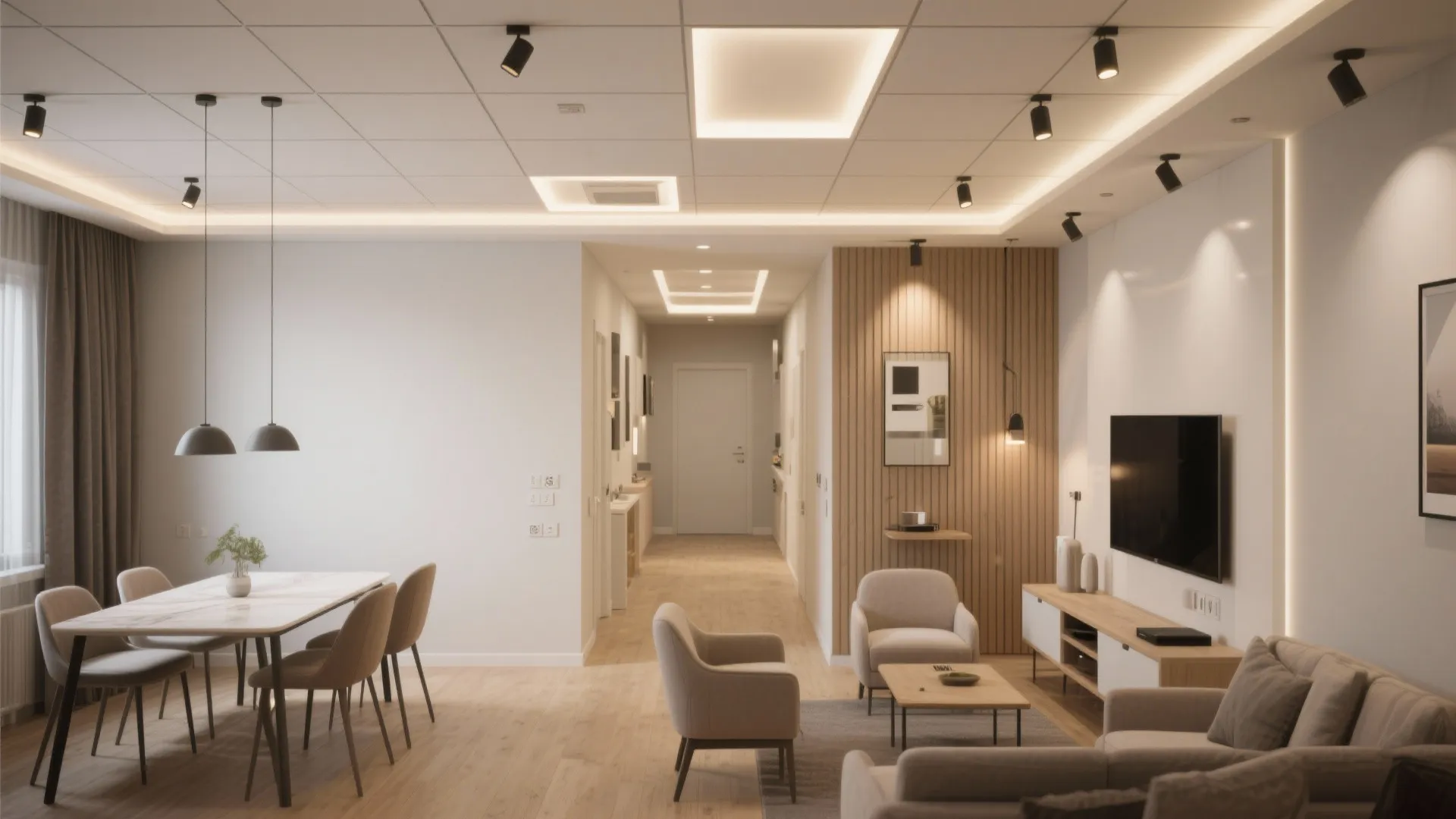 3) Recessed Gypsum Grid for Smart Zoning