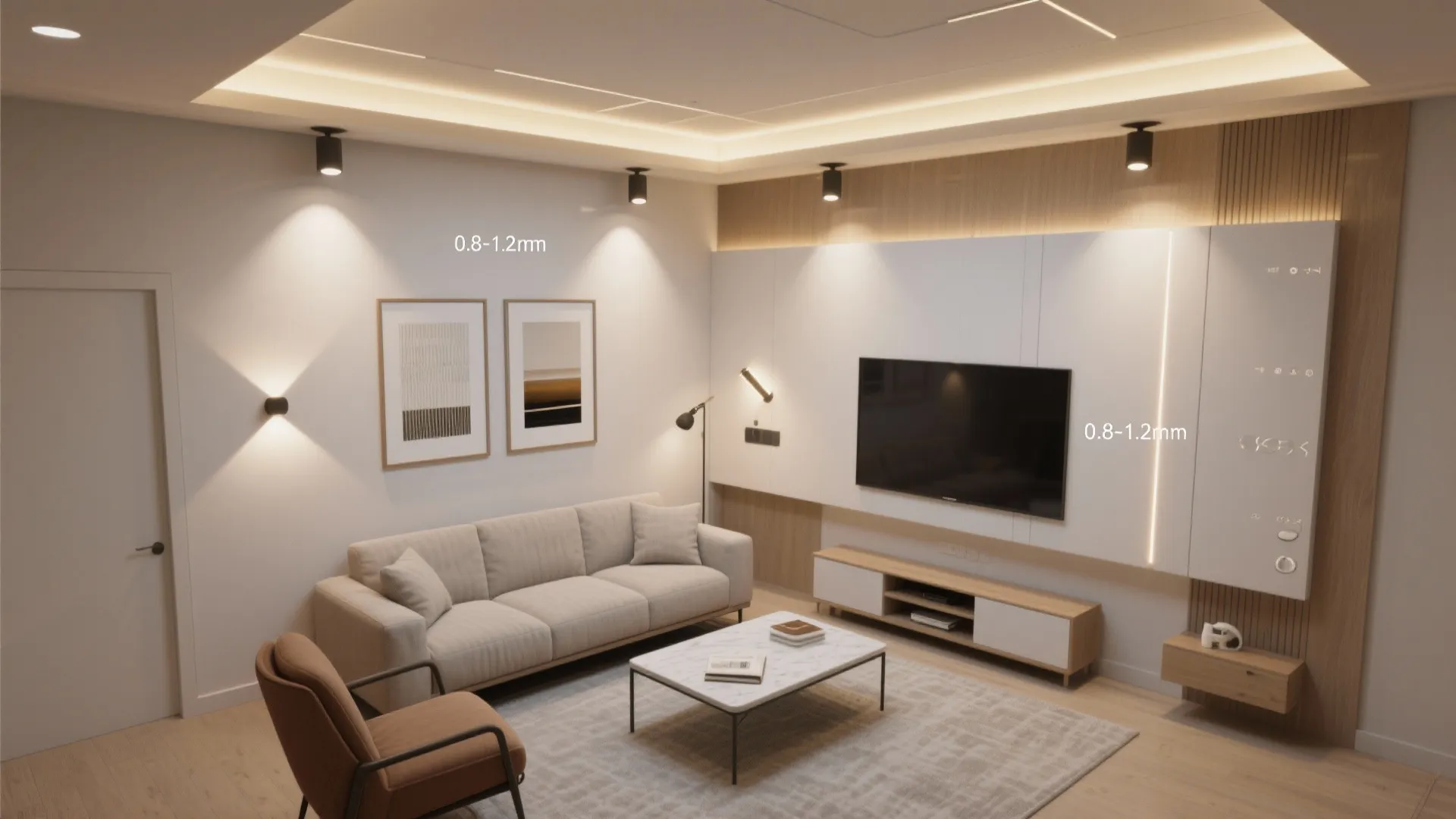 Recessed grid with zones (task + accent)