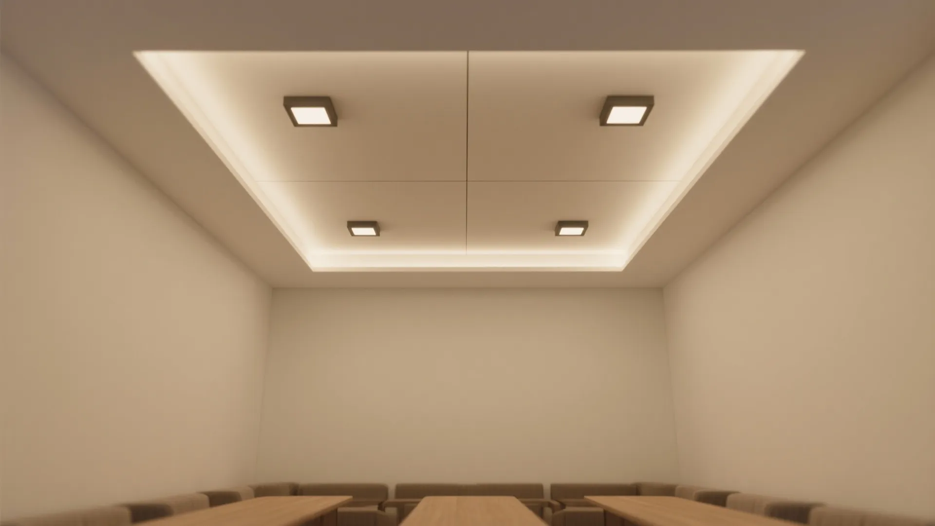 Minimal recessed LED layout for even ambient light
