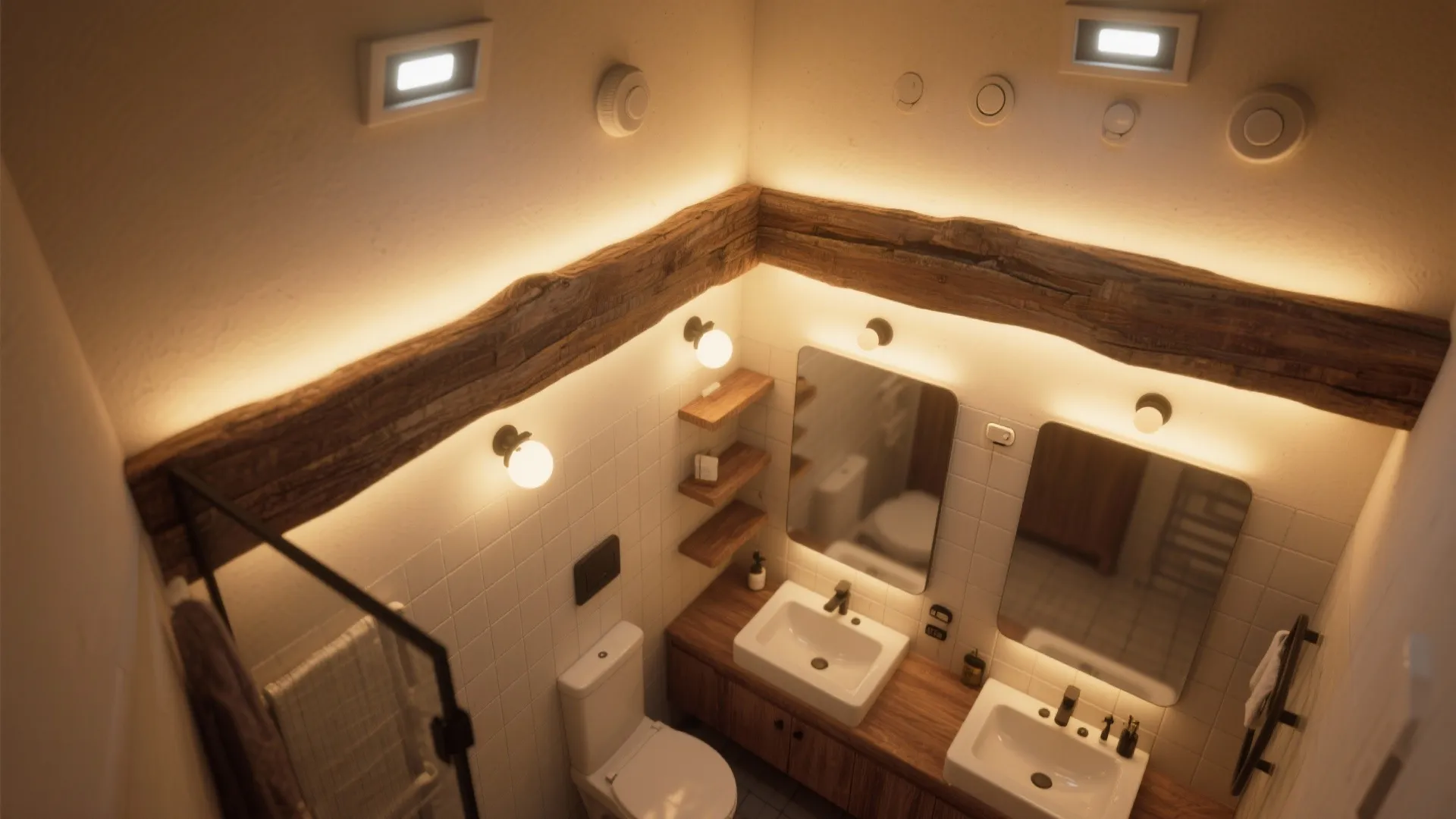 3. Warm Recessed LEDs with Dimmer for Ambient Glow