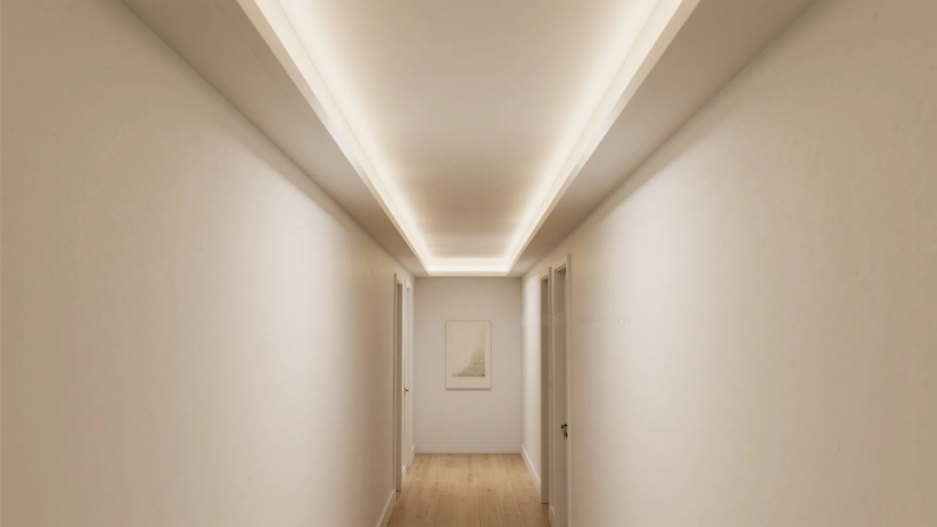 1) Minimal crown with a recessed light tray