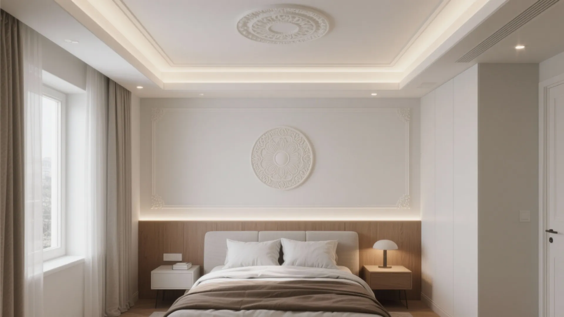 3. Recessed Trim with Decorative Medallion