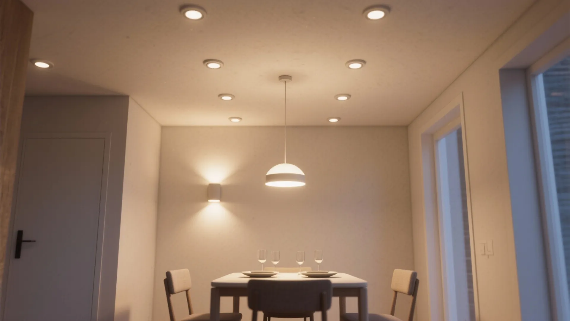 2. Recessed Ceiling Lights for a Clean Look