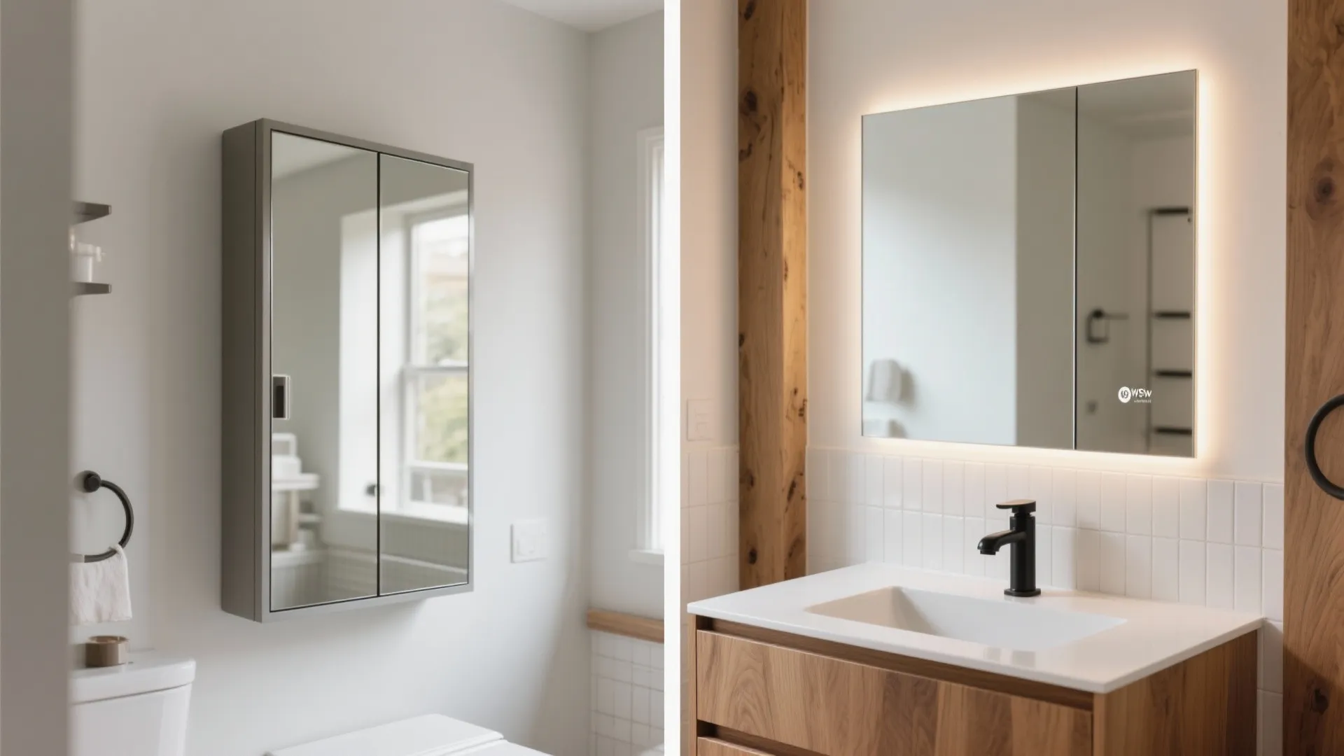 Recessed Mirrored Medicine Cabinet Between Studs