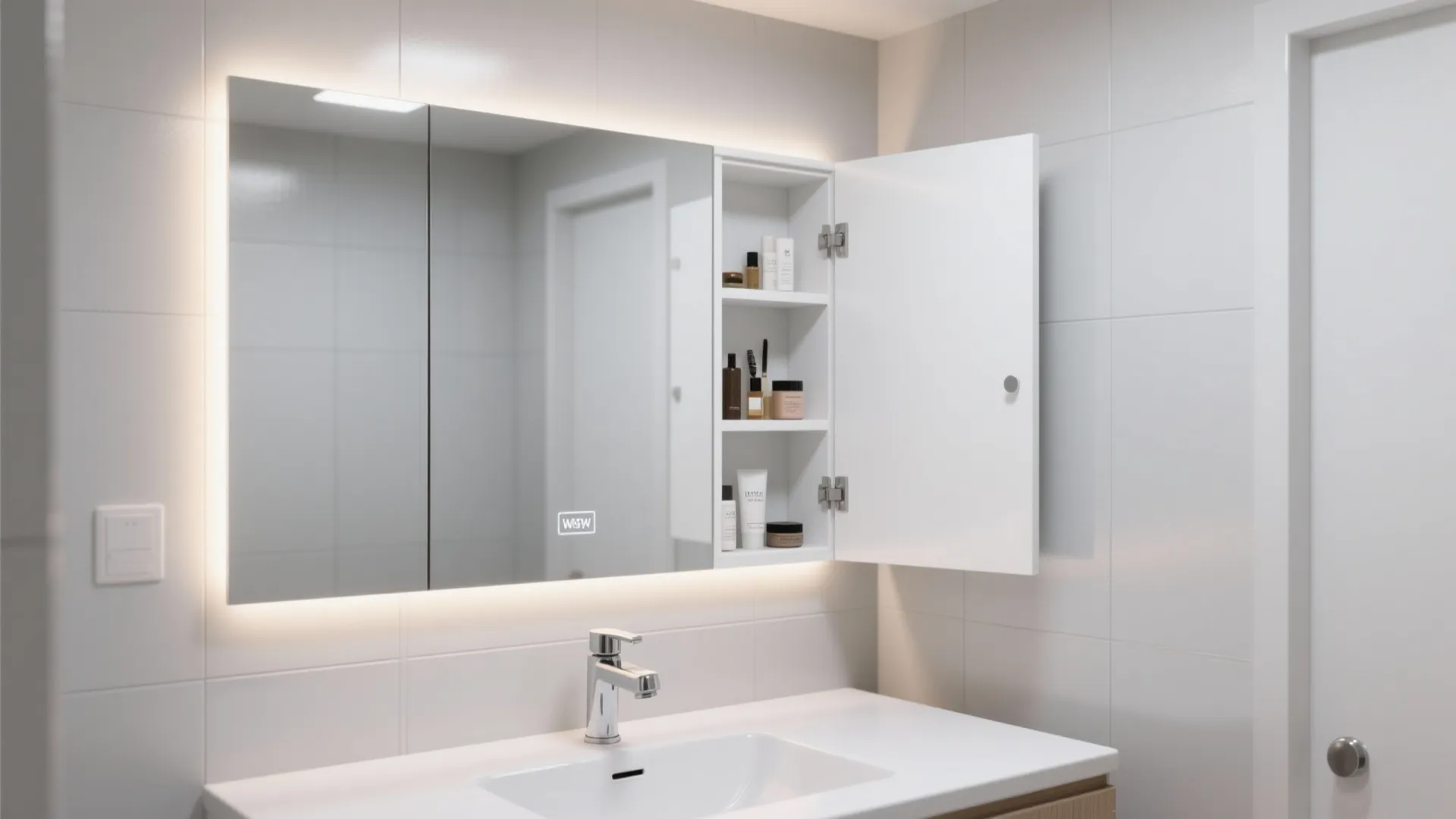 Mirrored Medicine Cabinets With Hidden Shelves