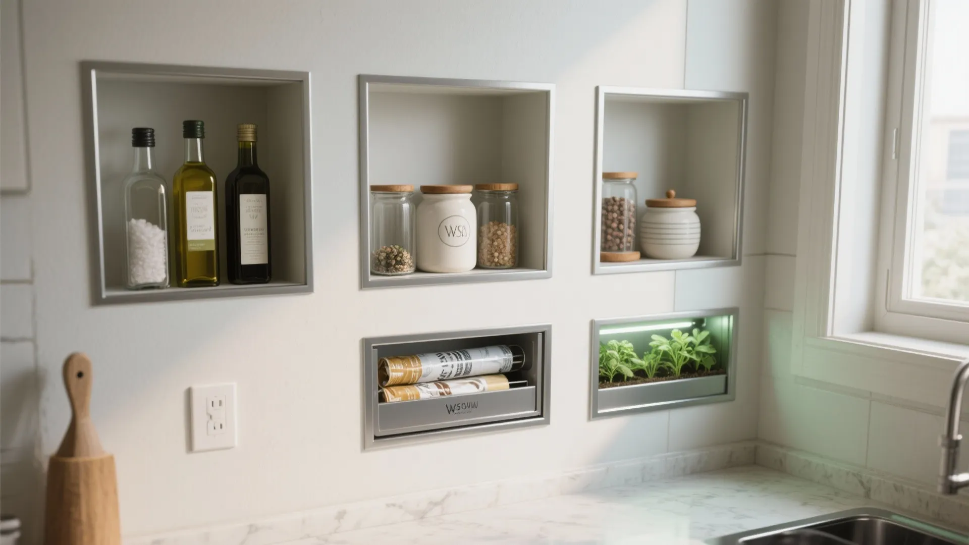 Idea 5: Built-in niches and pocket pantry moments