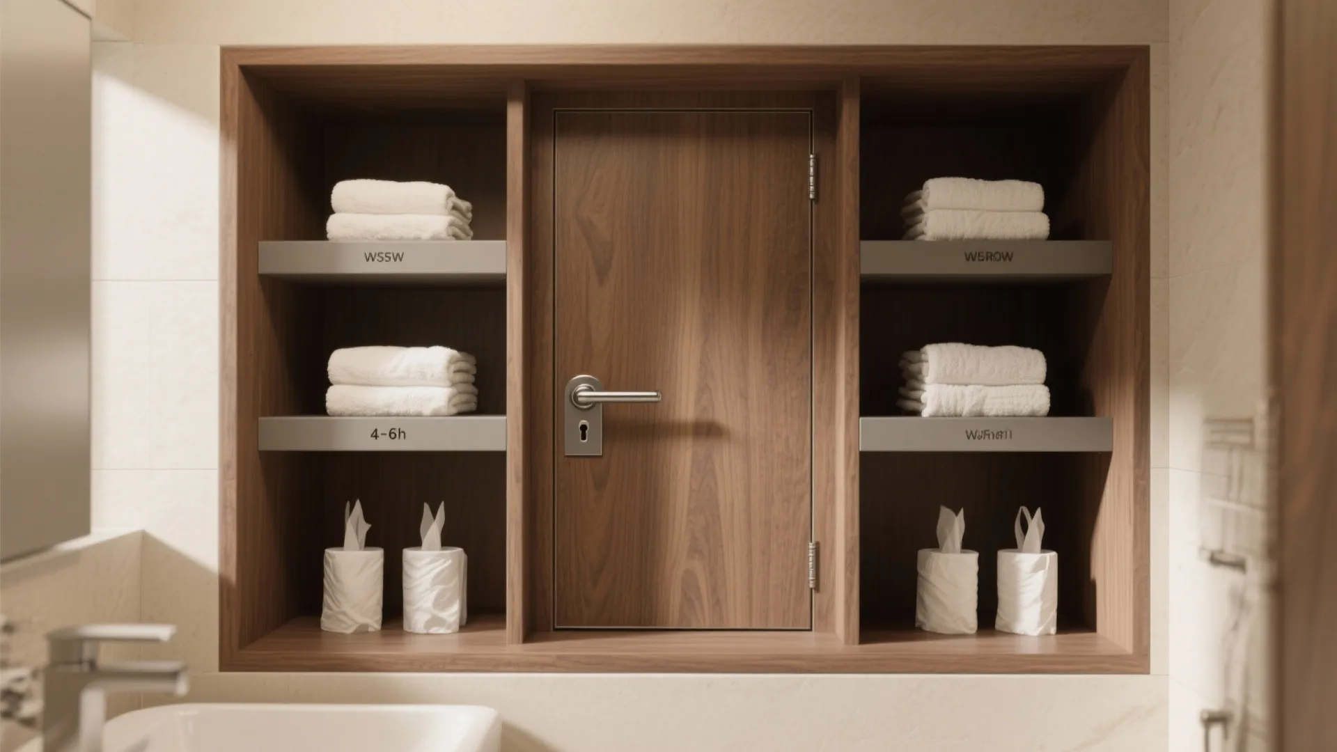 Minimalist restroom storage