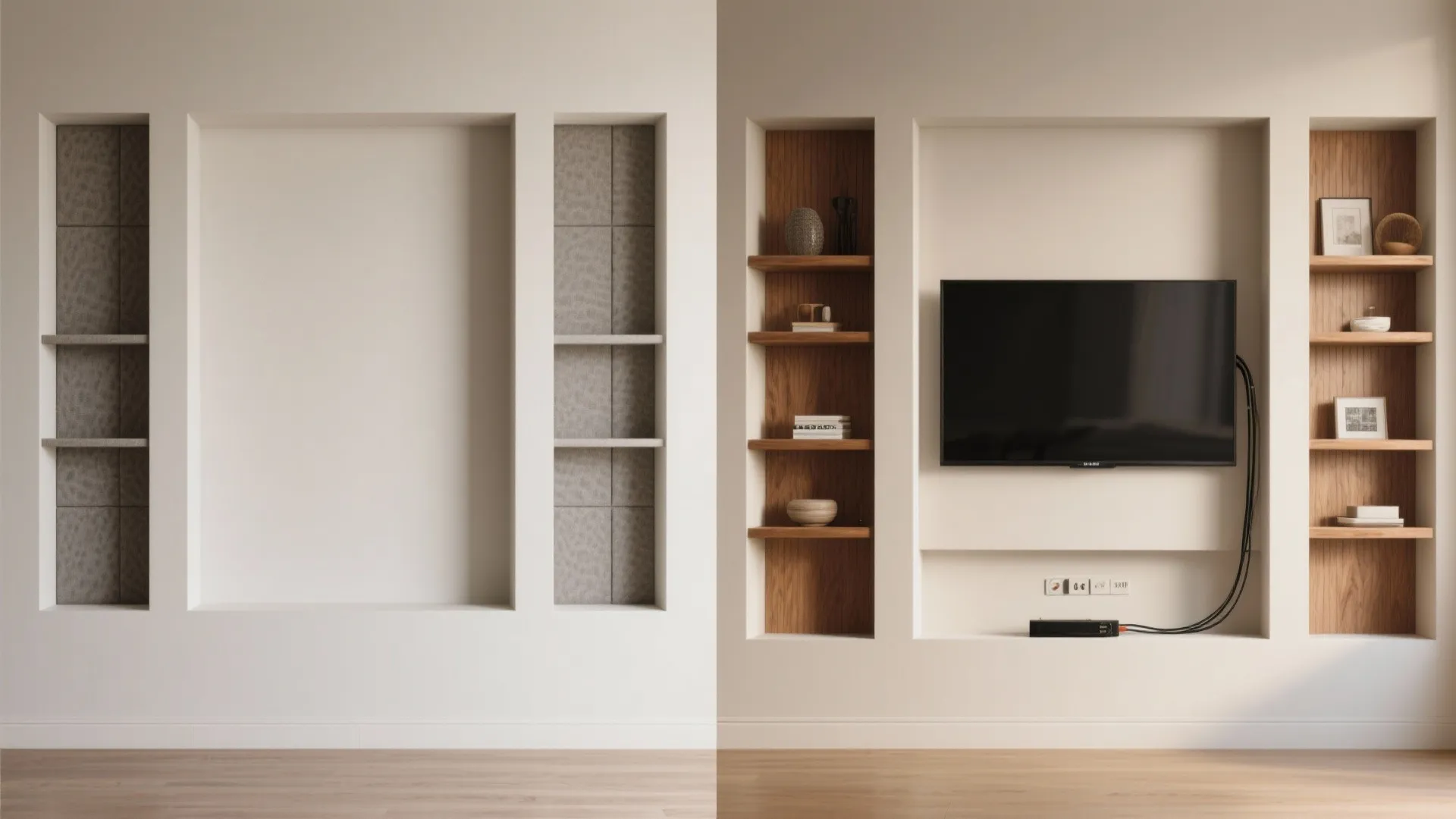 Recessed niche and acoustic framing