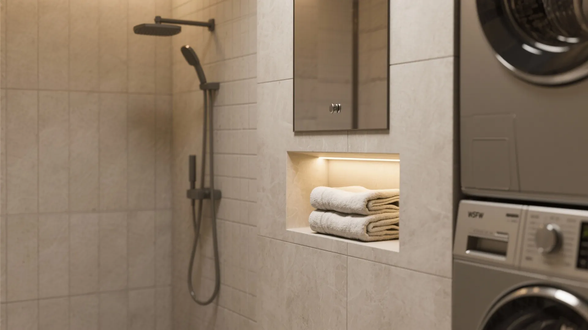 2. Go vertical with recessed storage and niches