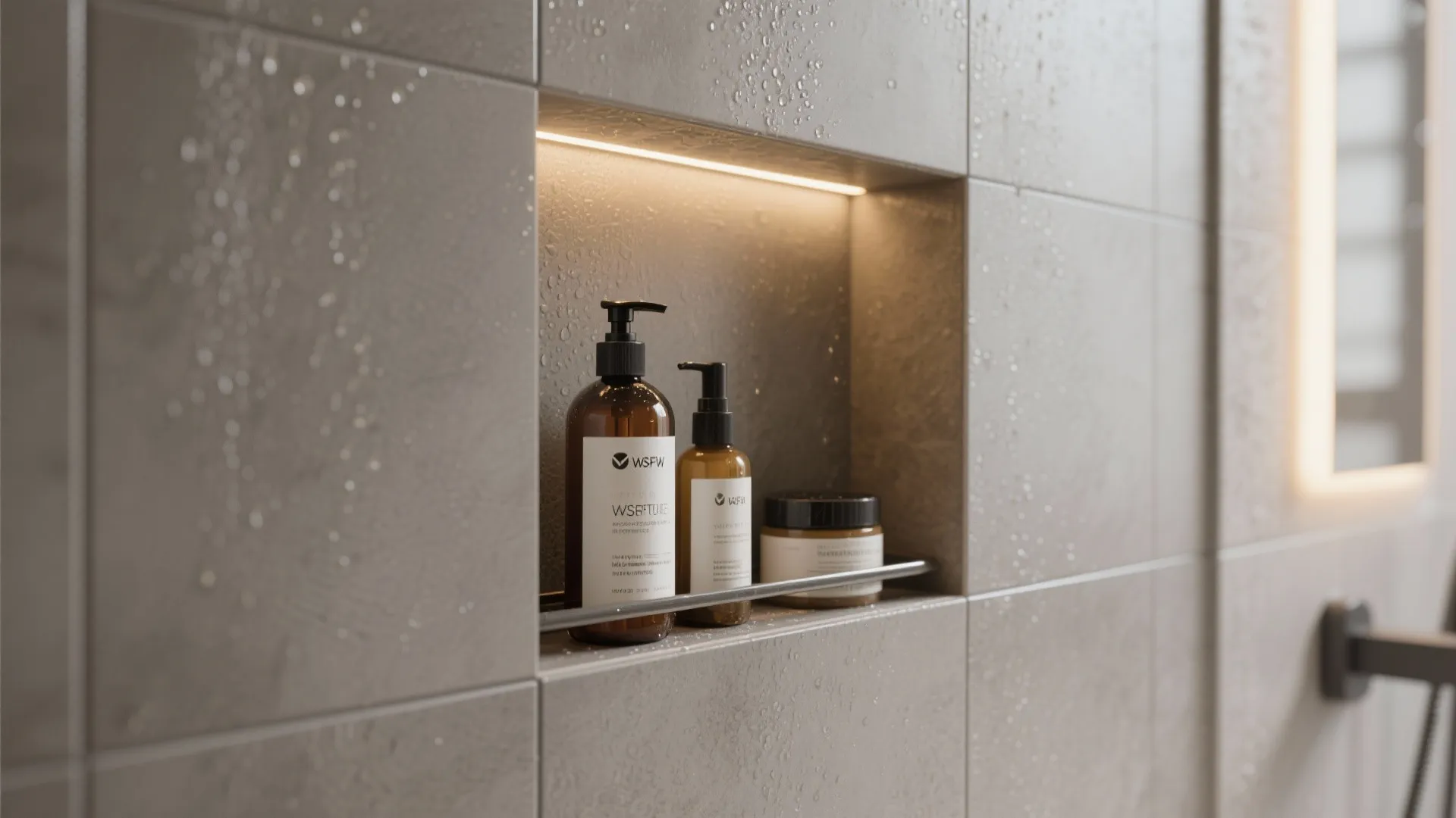 3. Wet room with recessed storage niche