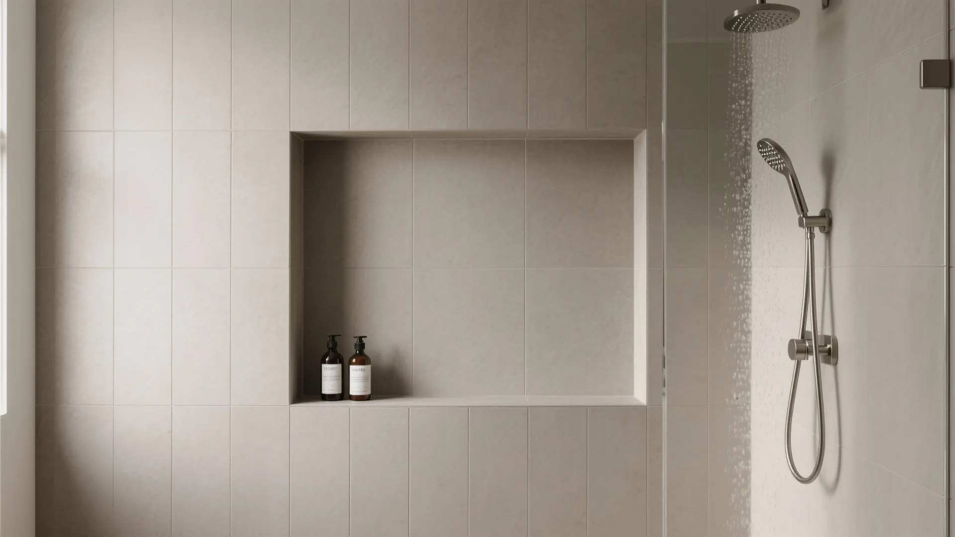 Recessed Shower Niche With Mitered Edges