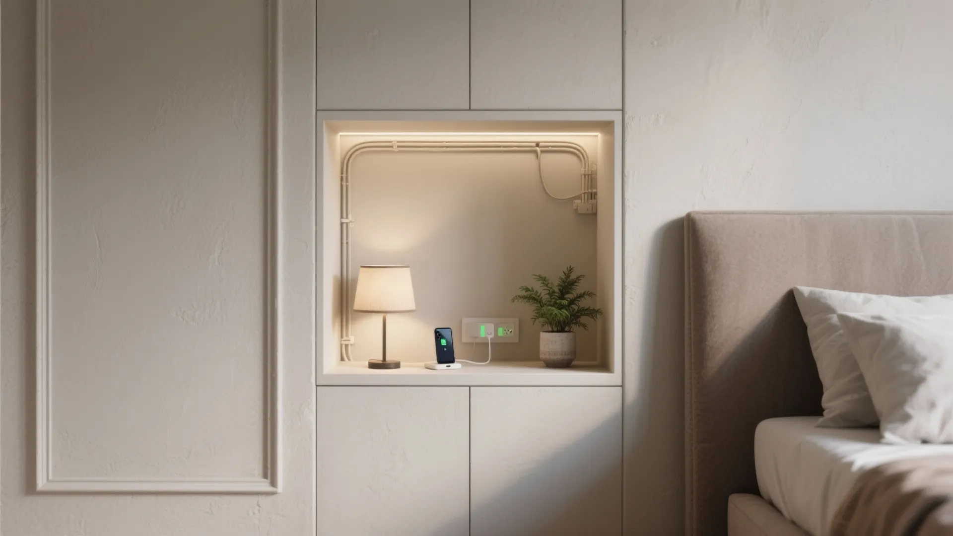 5. Built-in niche or recessed shelf