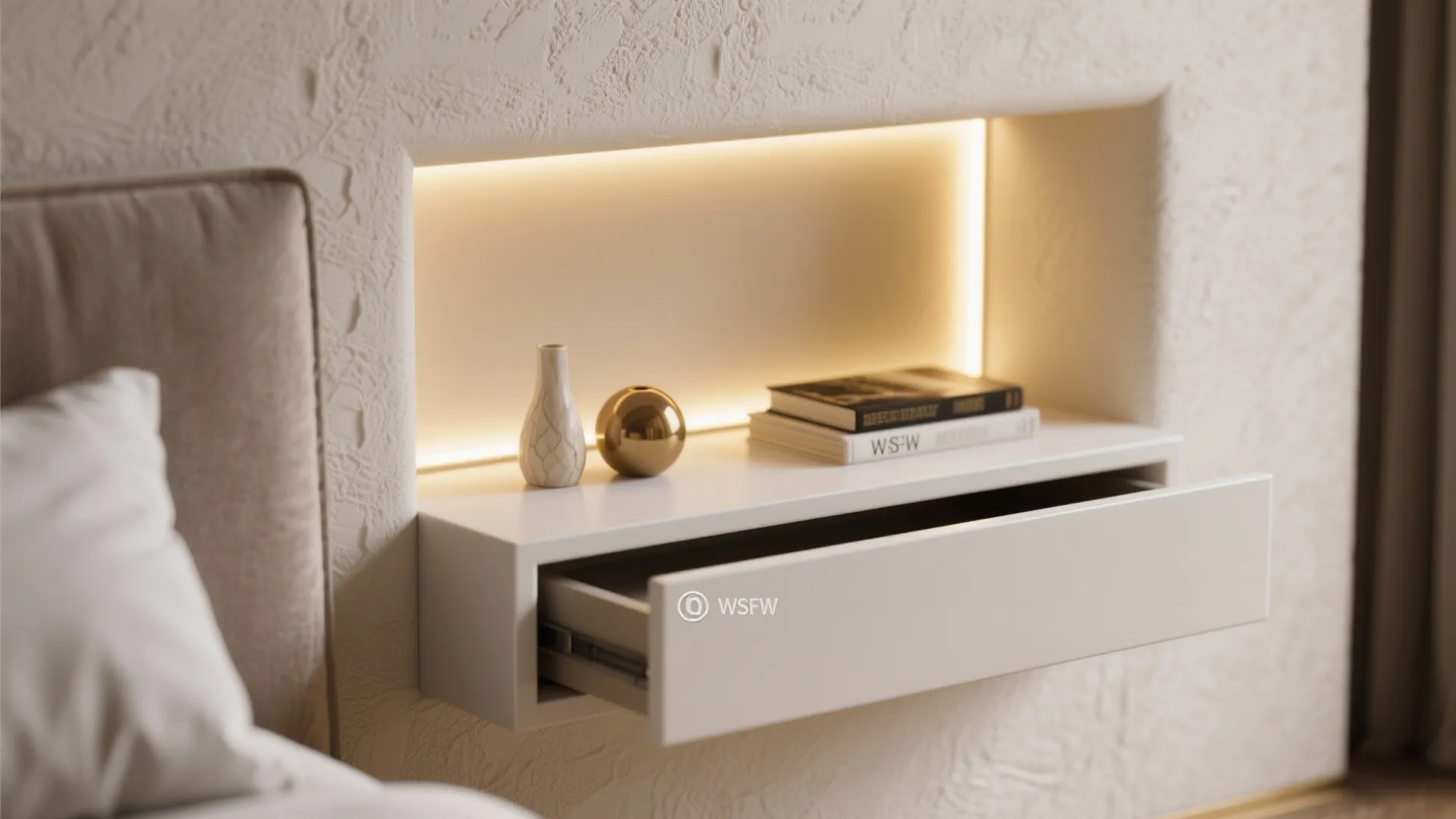 5. Recessed niche or built-in shelf