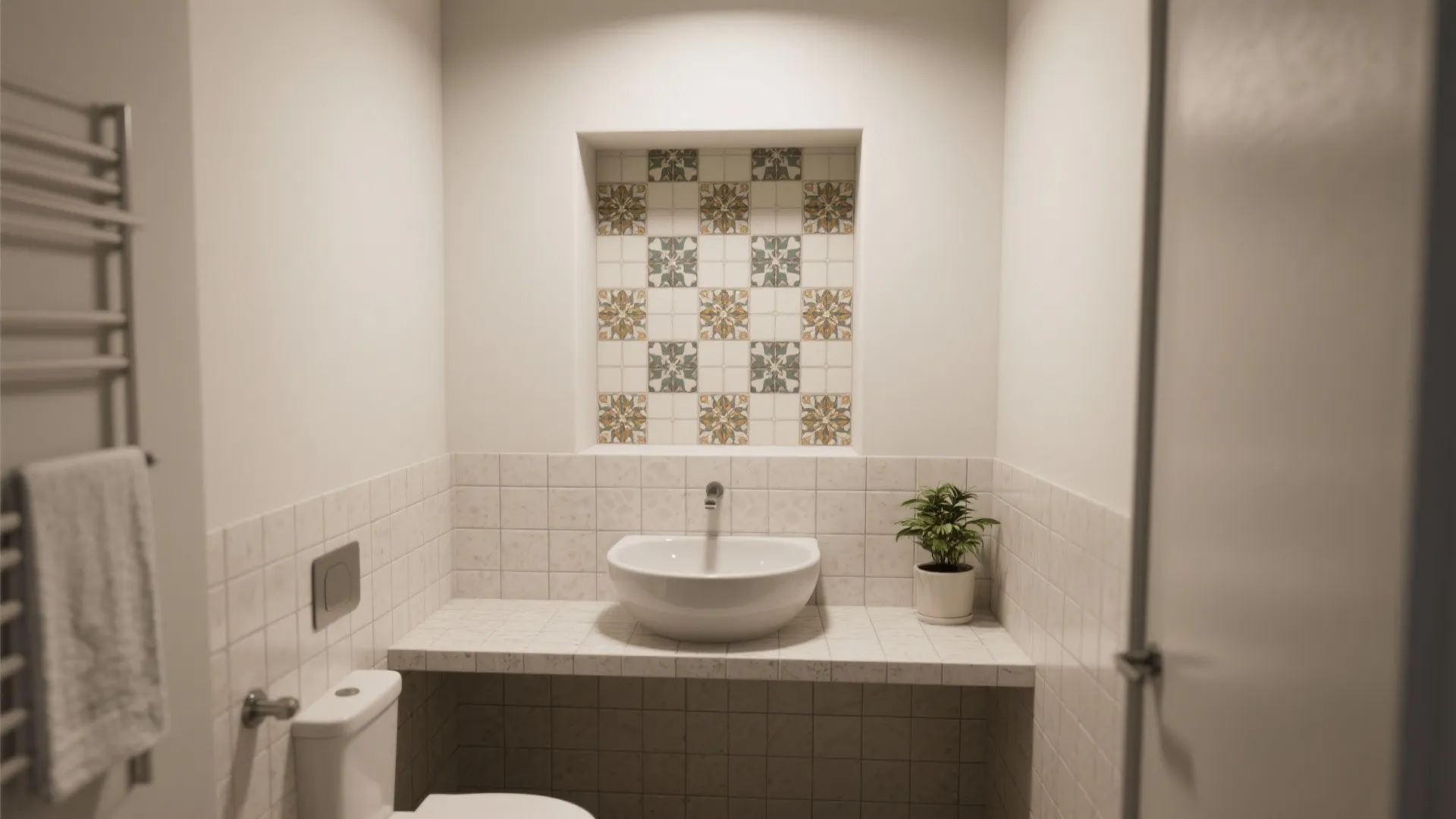 3. Recessed Niches and Integrated Counter Bowls