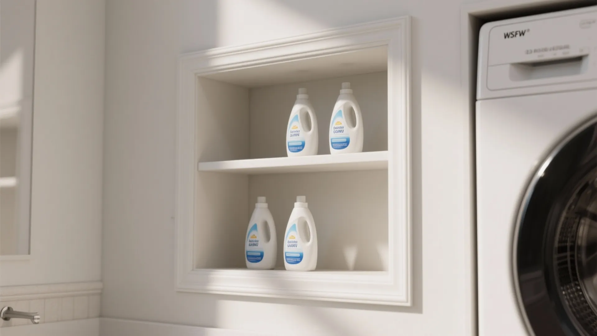 5. Recessed niche shelves between studs