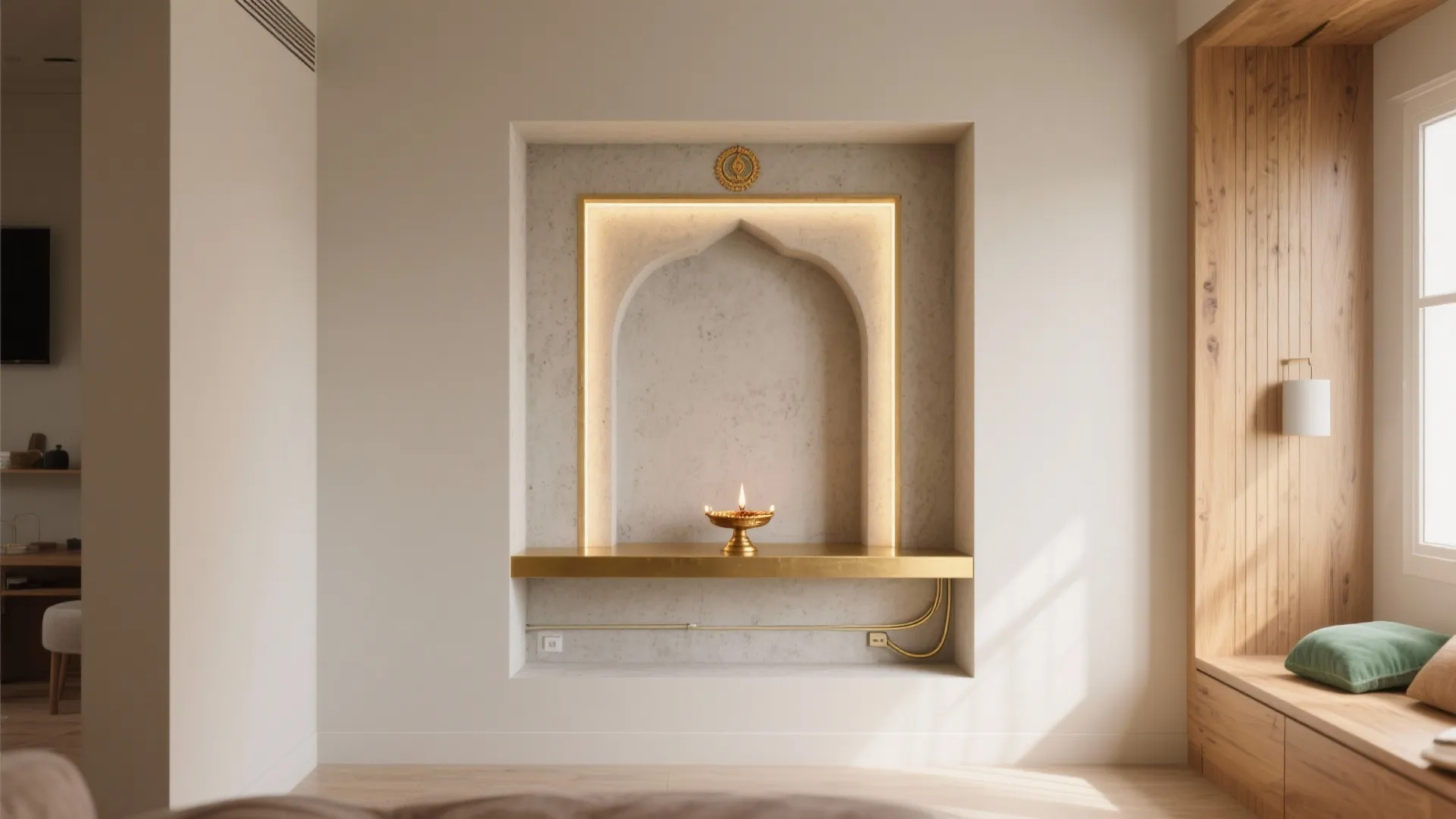 Recessed Niche Mandir with Clean Lines