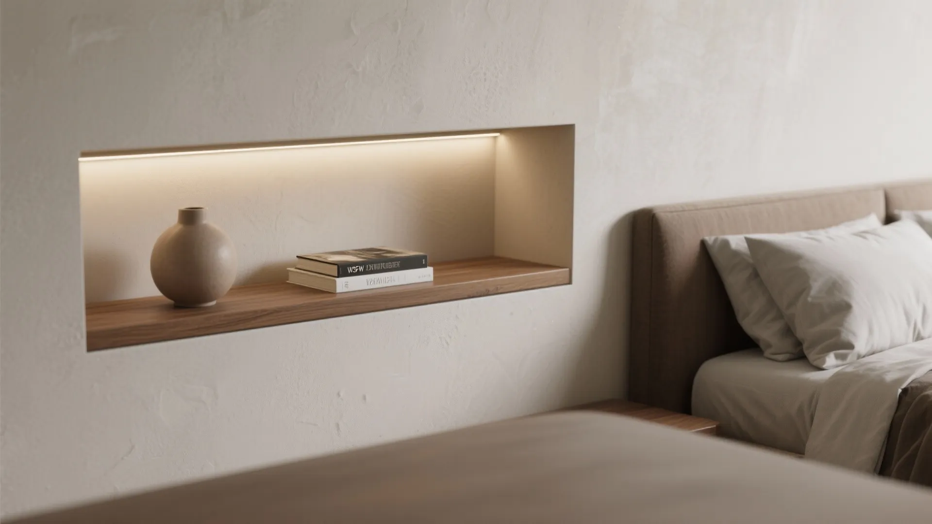 4. Recessed wall shelves (niching)
