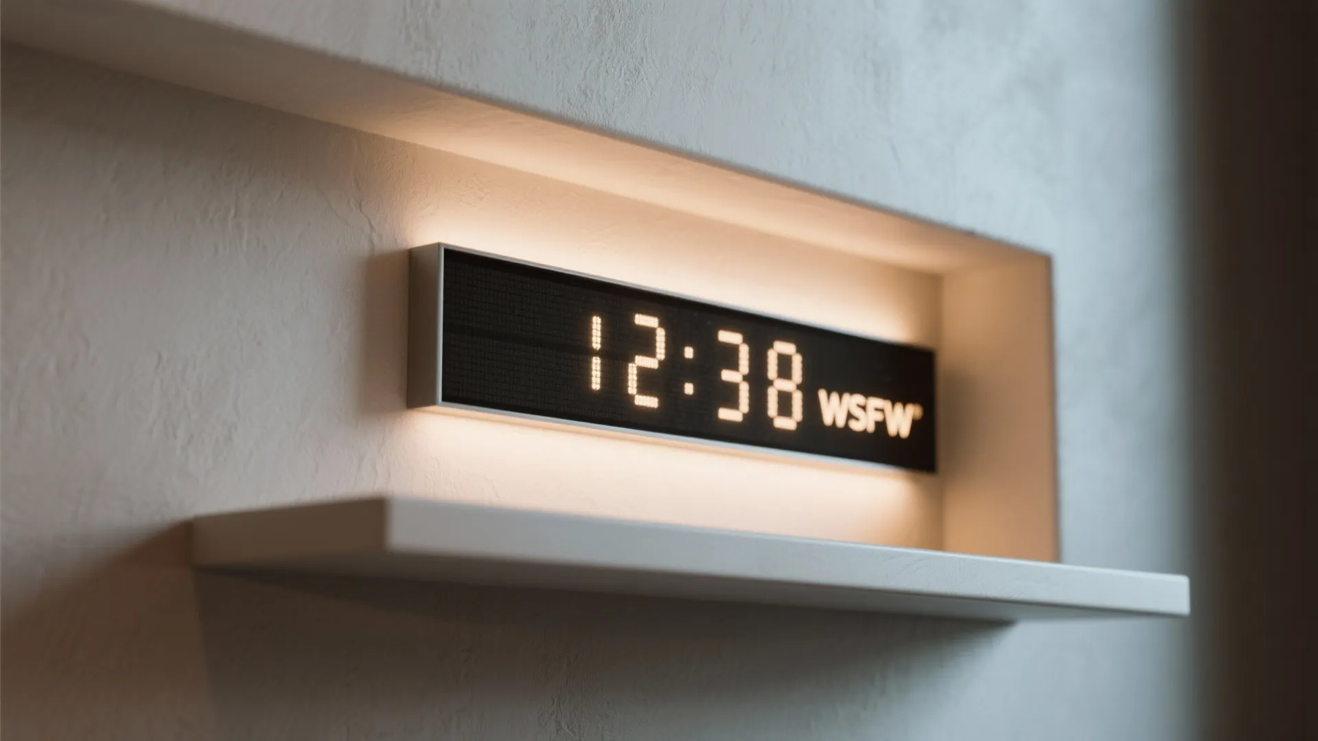 5. Recessed niche clock or under-shelf LED panel
