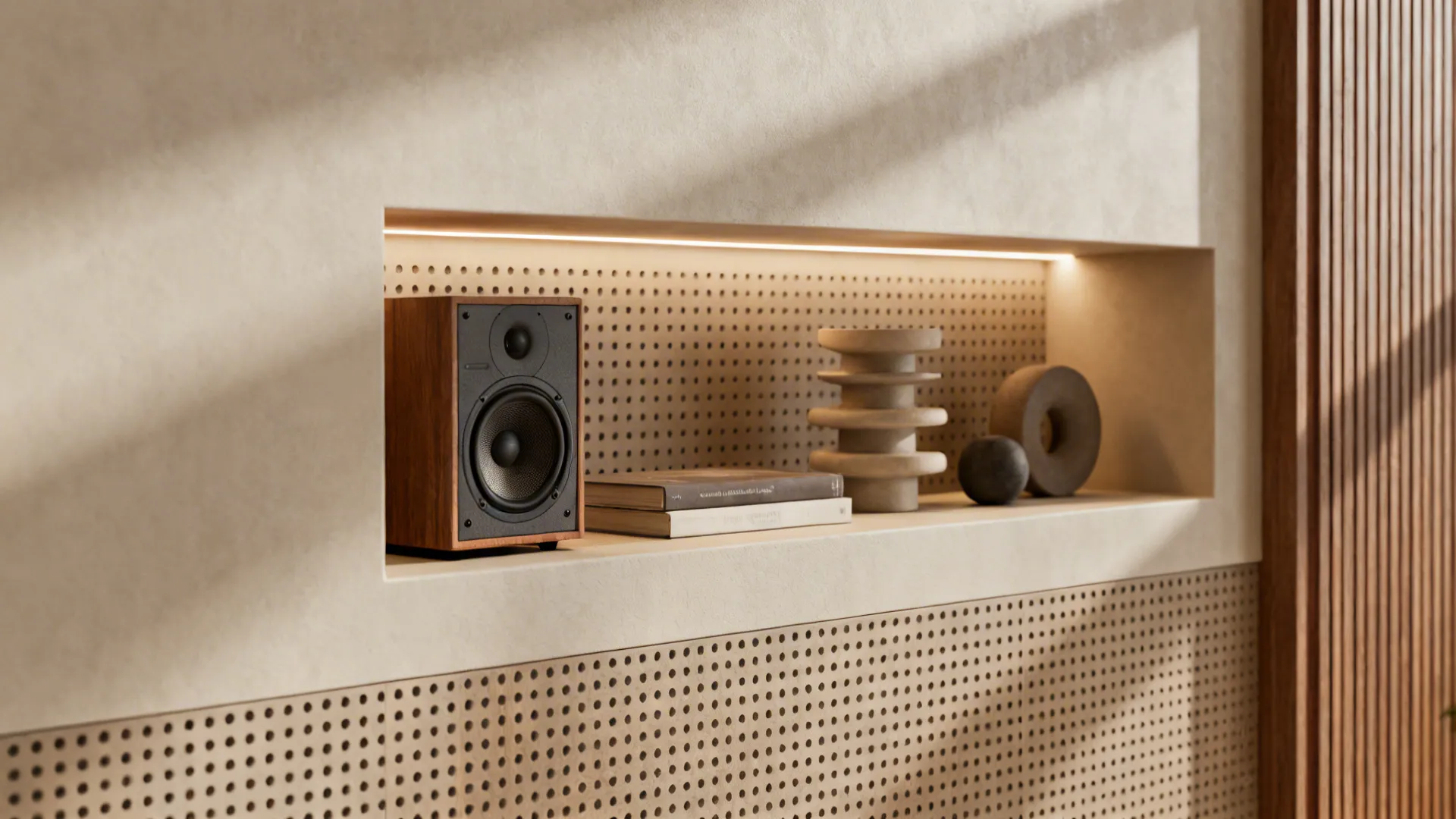 3. Integrated shelving and recessed niches