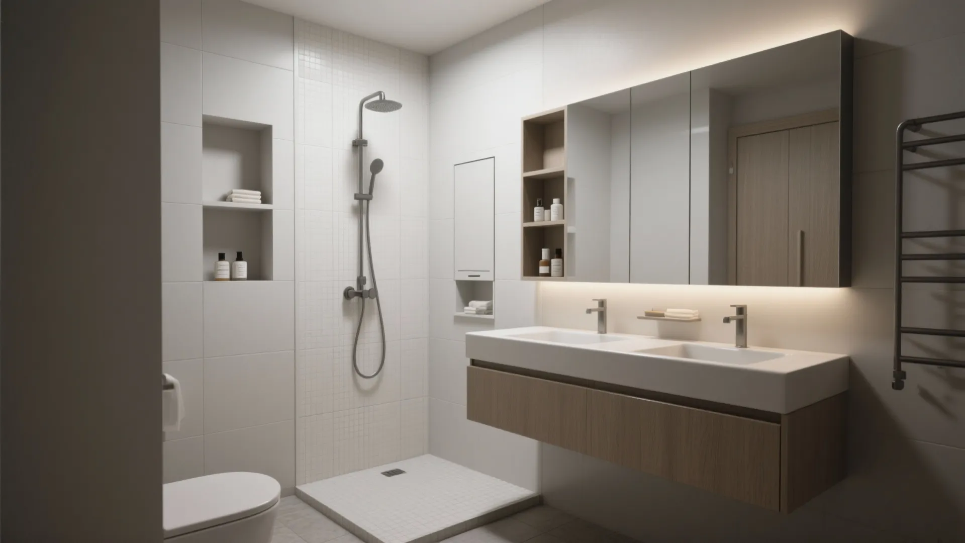 3. Use built-in storage and recessed niches