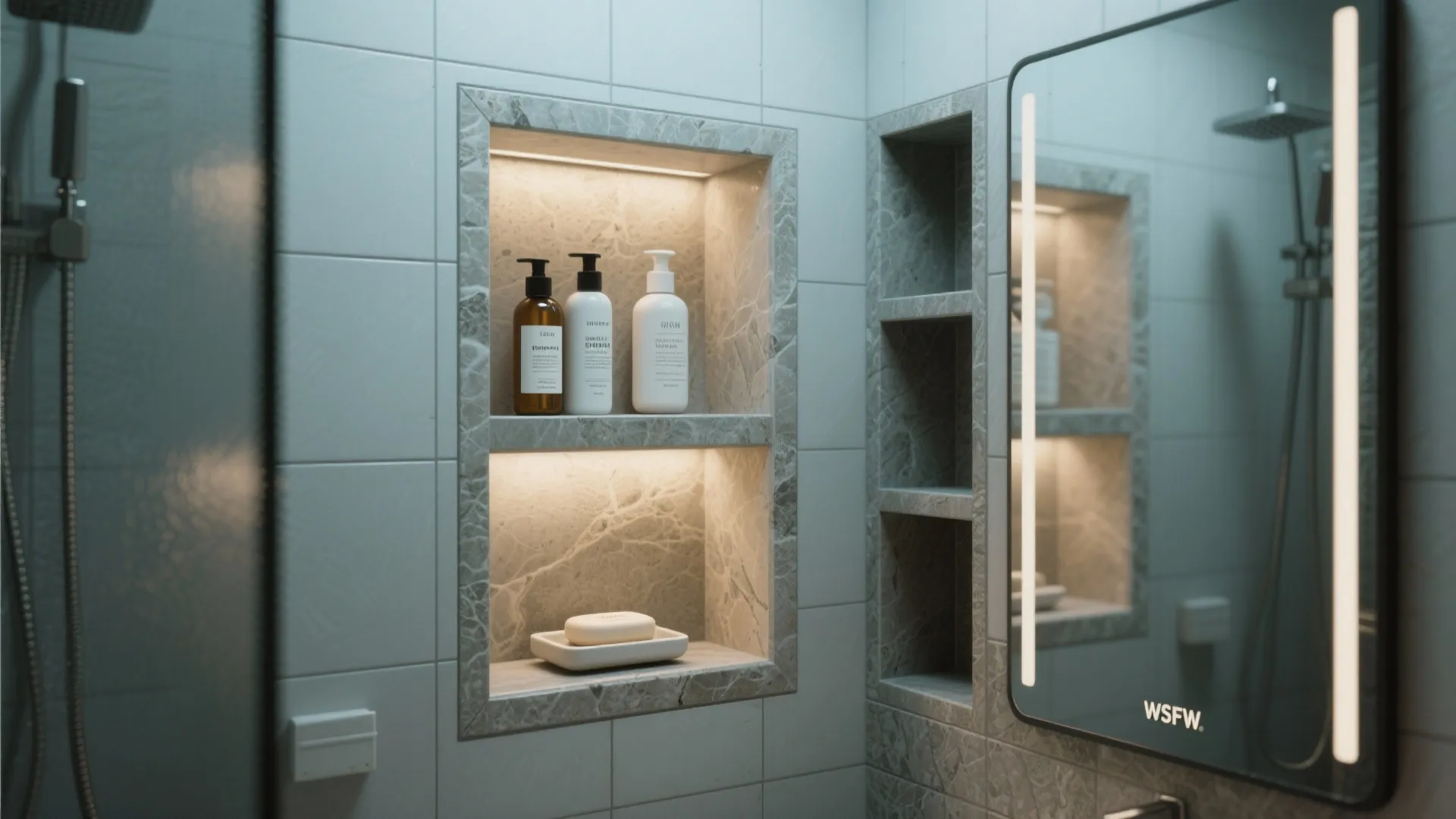 4. Vertical storage and recessed niches