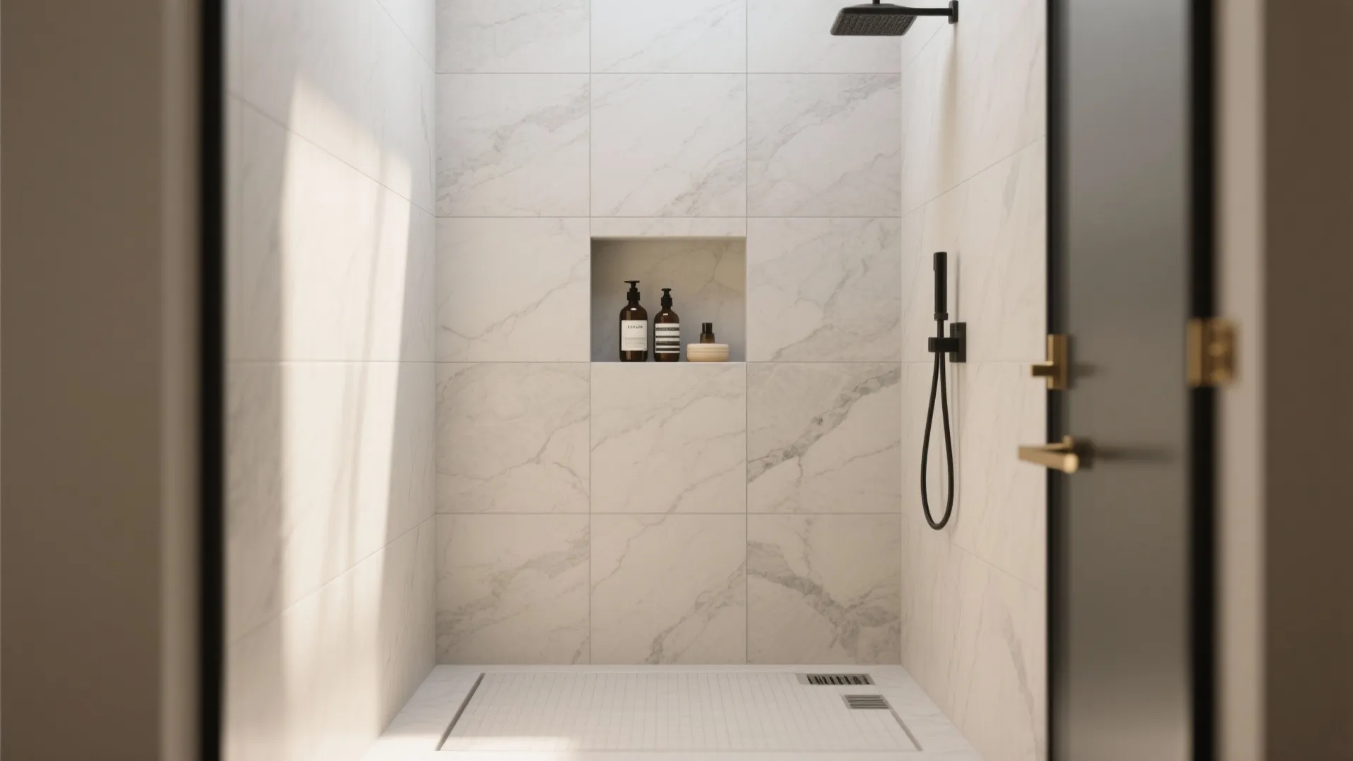 Recessed Niche with Large-Format Porcelain