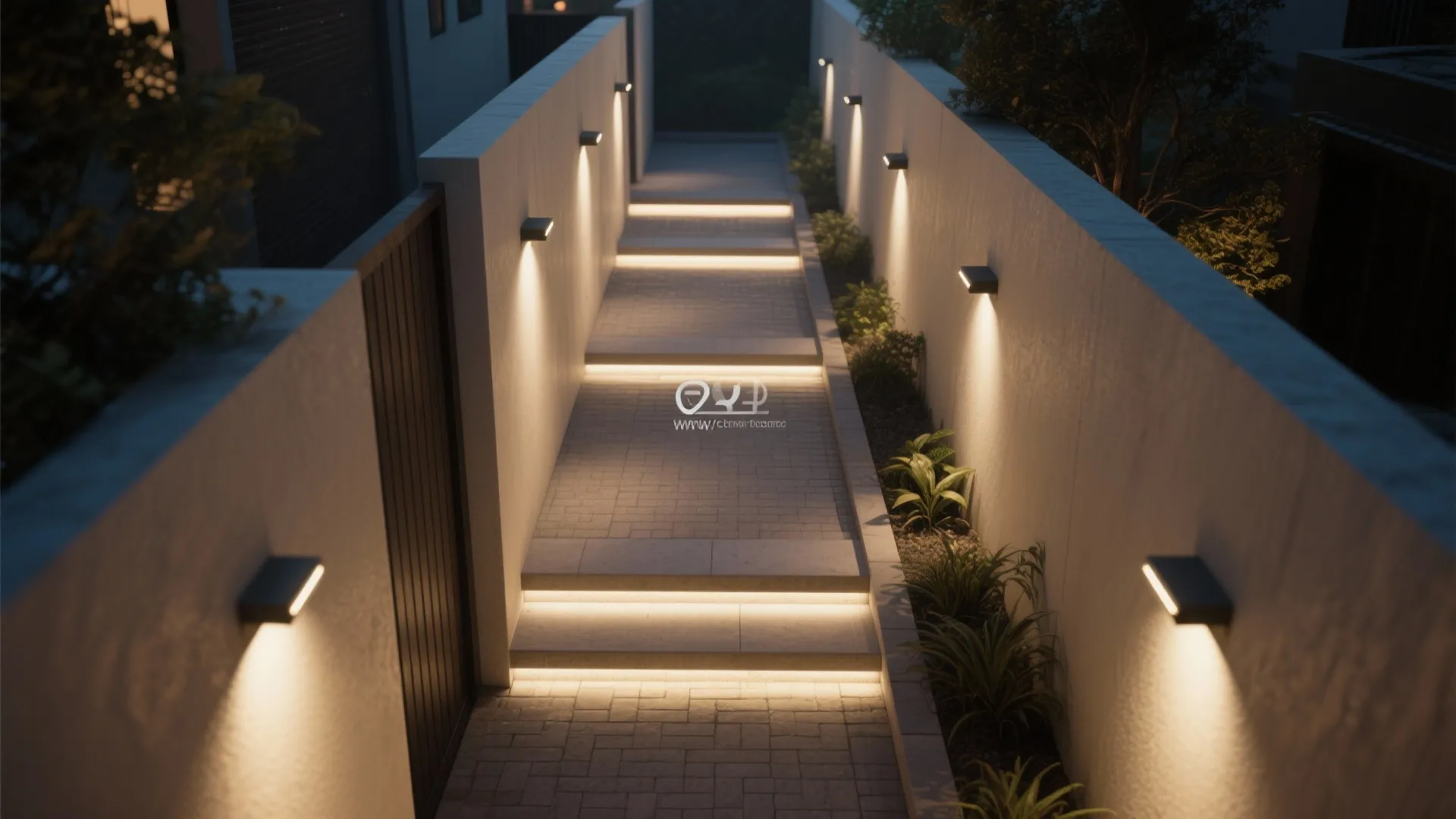 2. Recessed step and path lights for safety and style